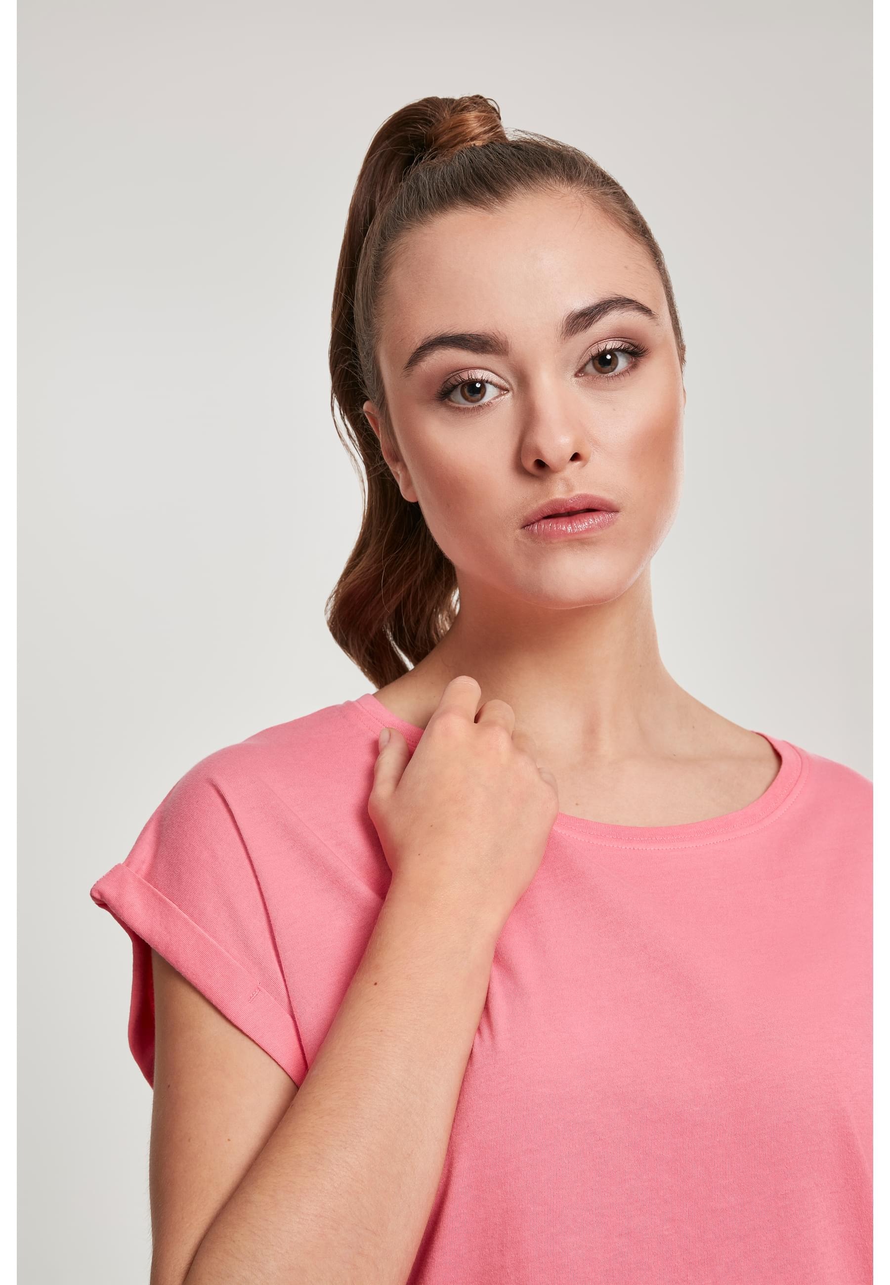URBAN CLASSICS Kurzarmshirt »Urban Classics Damen Ladies Extended Shoulder Tee«, (1 tlg.)