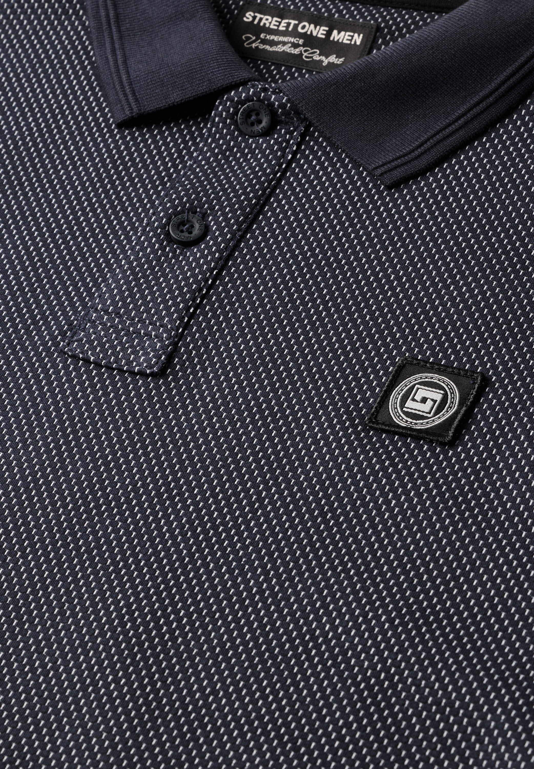 STREET ONE MEN Poloshirt aus elastischem Materialmix
