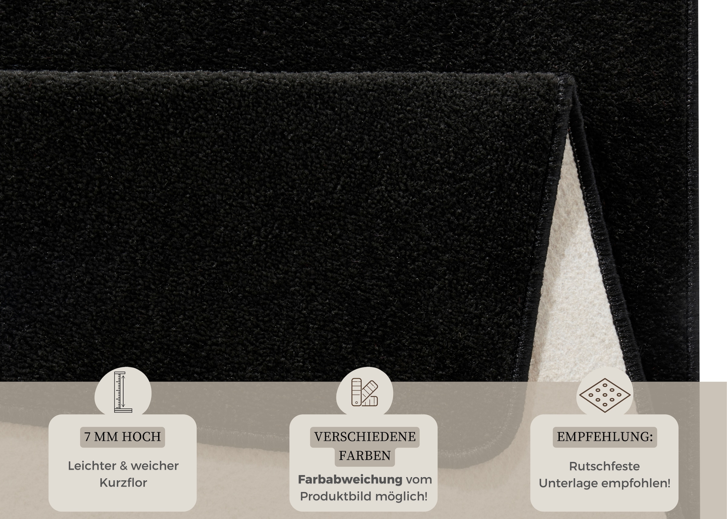 HANSE Home Bettumrandung »Fancy«, (3 tlg.), Unifarben, Bettvorleger, 3-teiliges Läufer-Set fürs Schlafzimmer