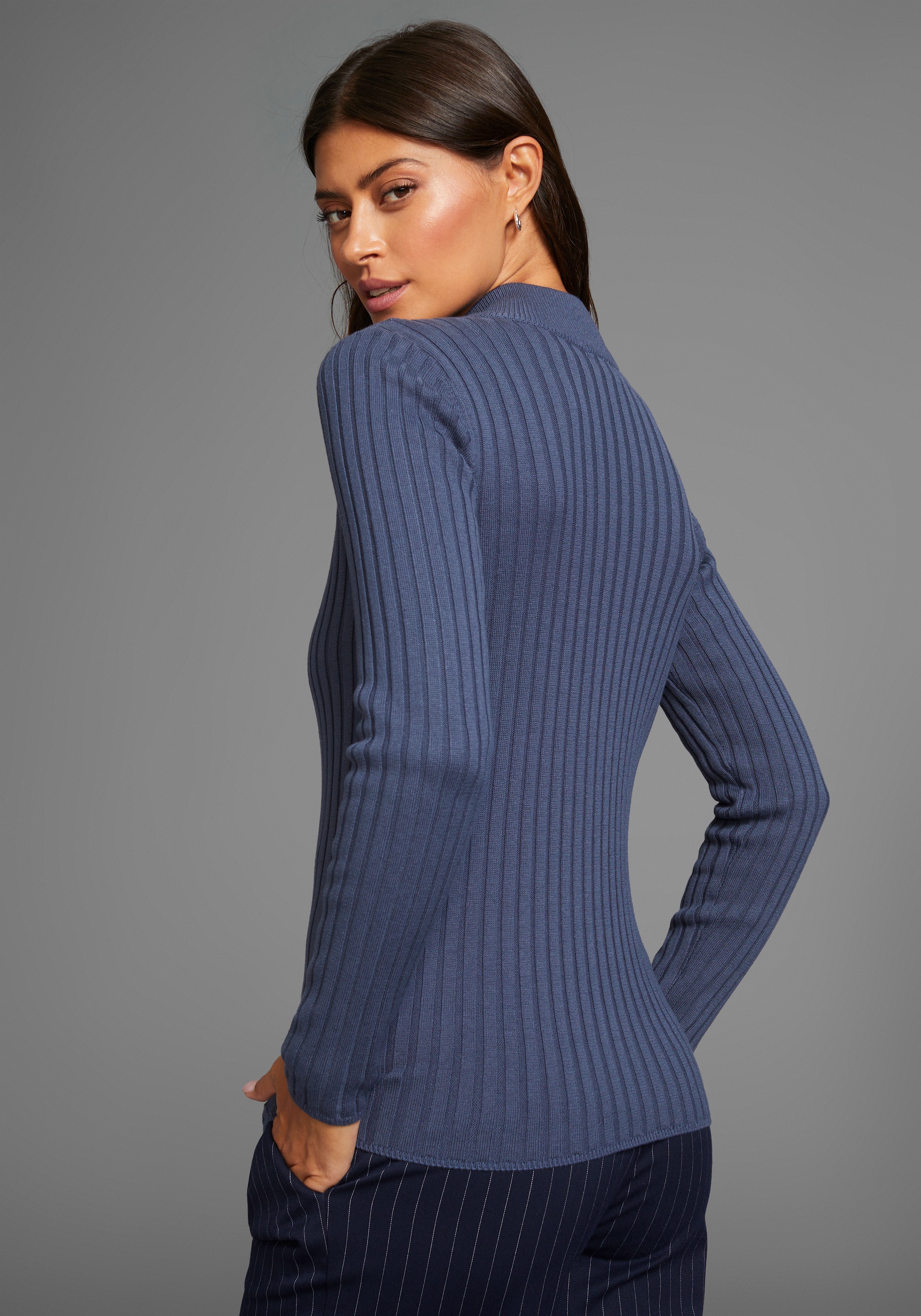 Laura Scott Strickjacke, in Rippstrick mit Zipper günstig online kaufen