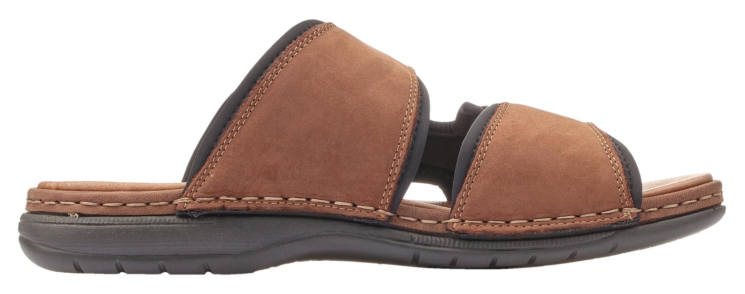 Rieker Pantolette, Hausschuh, Sommerschuh, Urlaubschuh mit dezentem Logoschriftzug