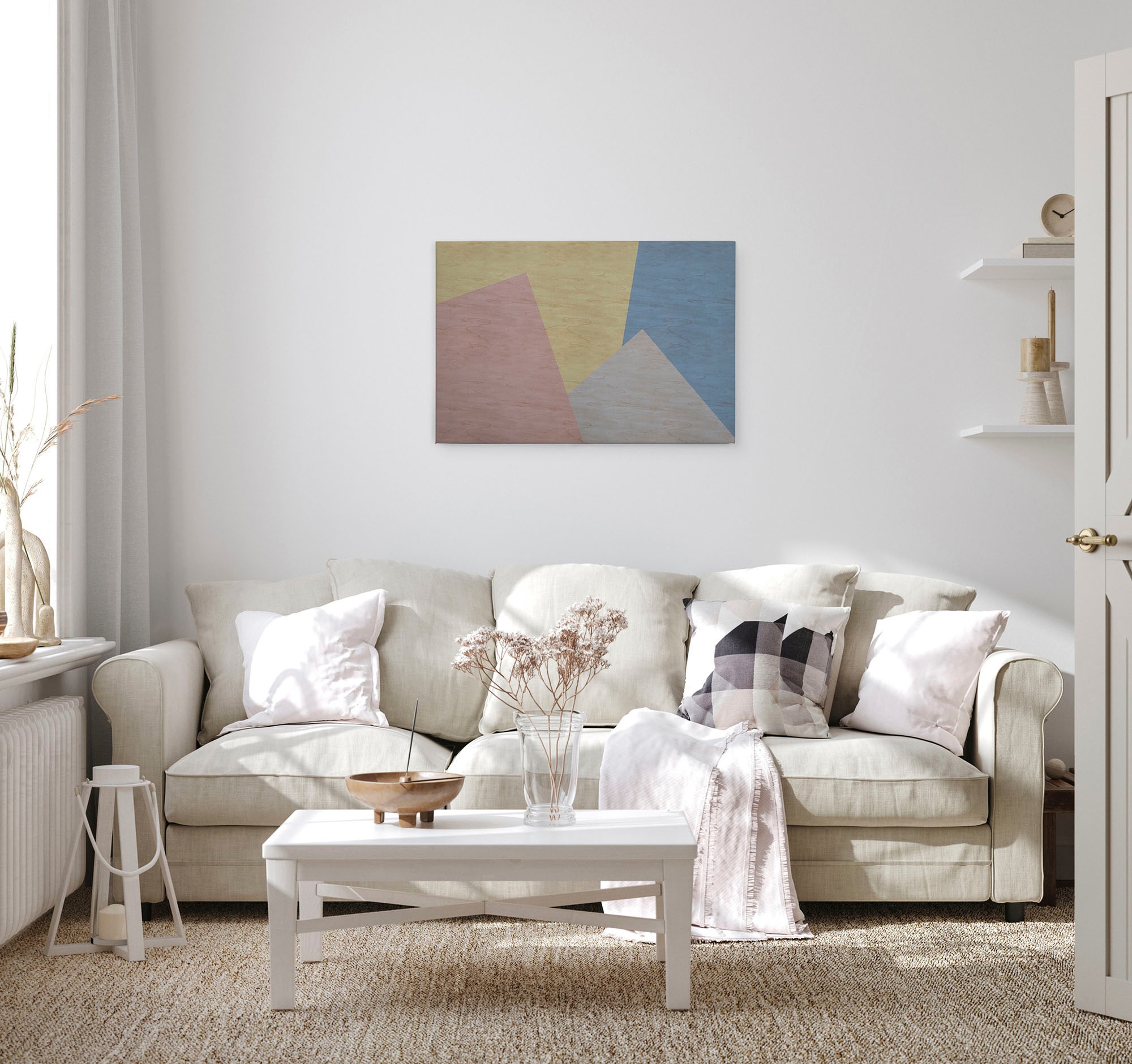A.S. Création Leinwandbild »inlay 3«, Kunst-Abstrakt-Kinder, (1 St.), Keilrahmen Farben Bunt Grafisch Abstrakt Leinwand-Bild Wohnzimmer Wand