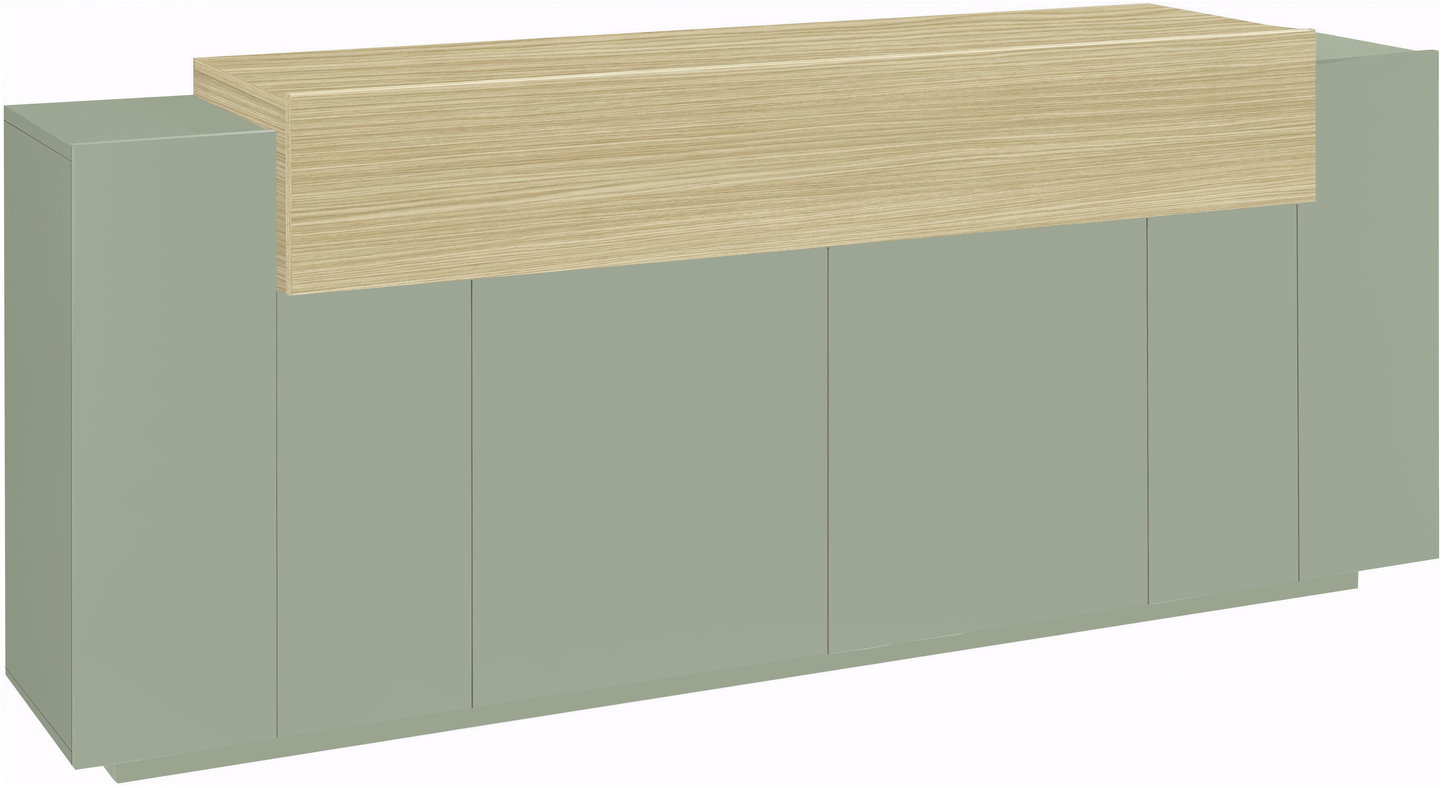 Home affaire Sideboard "Coro, Kommode, Schrank, Kredenz, grifflos mit Einlegeböden" 1 Klappe,4 Türen, Doppeltiefe, B/T/H 200x45x85,6cm