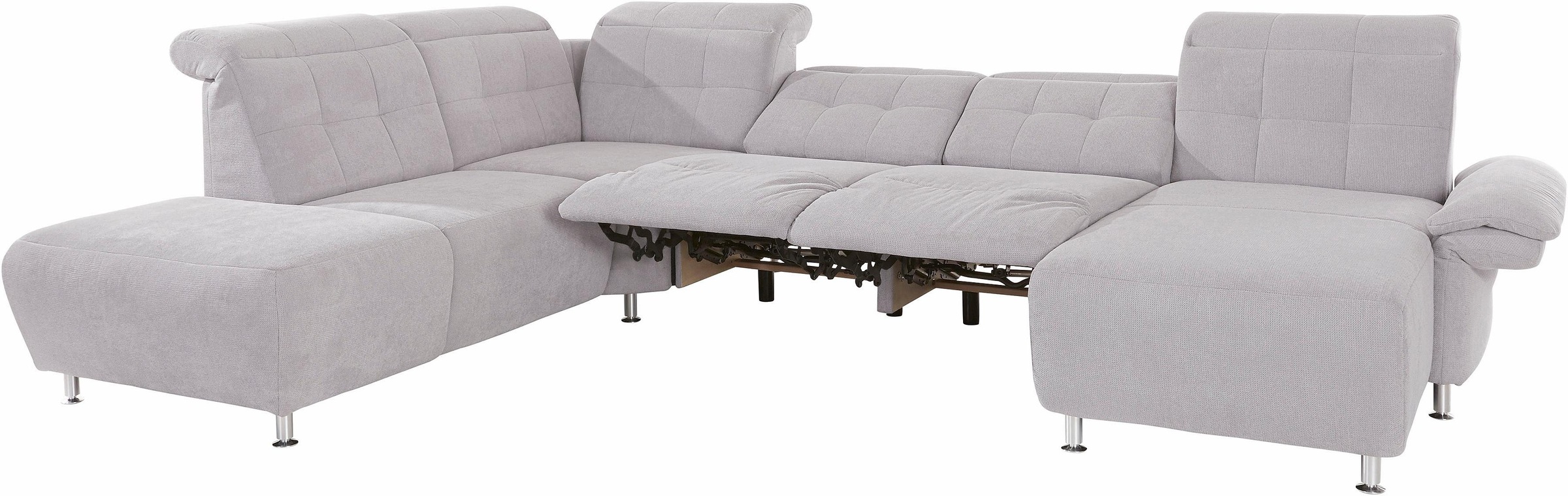 Places of Style Wohnlandschaft »Manhattan U-Form«, 2 Sitze mit elektrischer Relaxfunktion, verstellbare Armlehnen