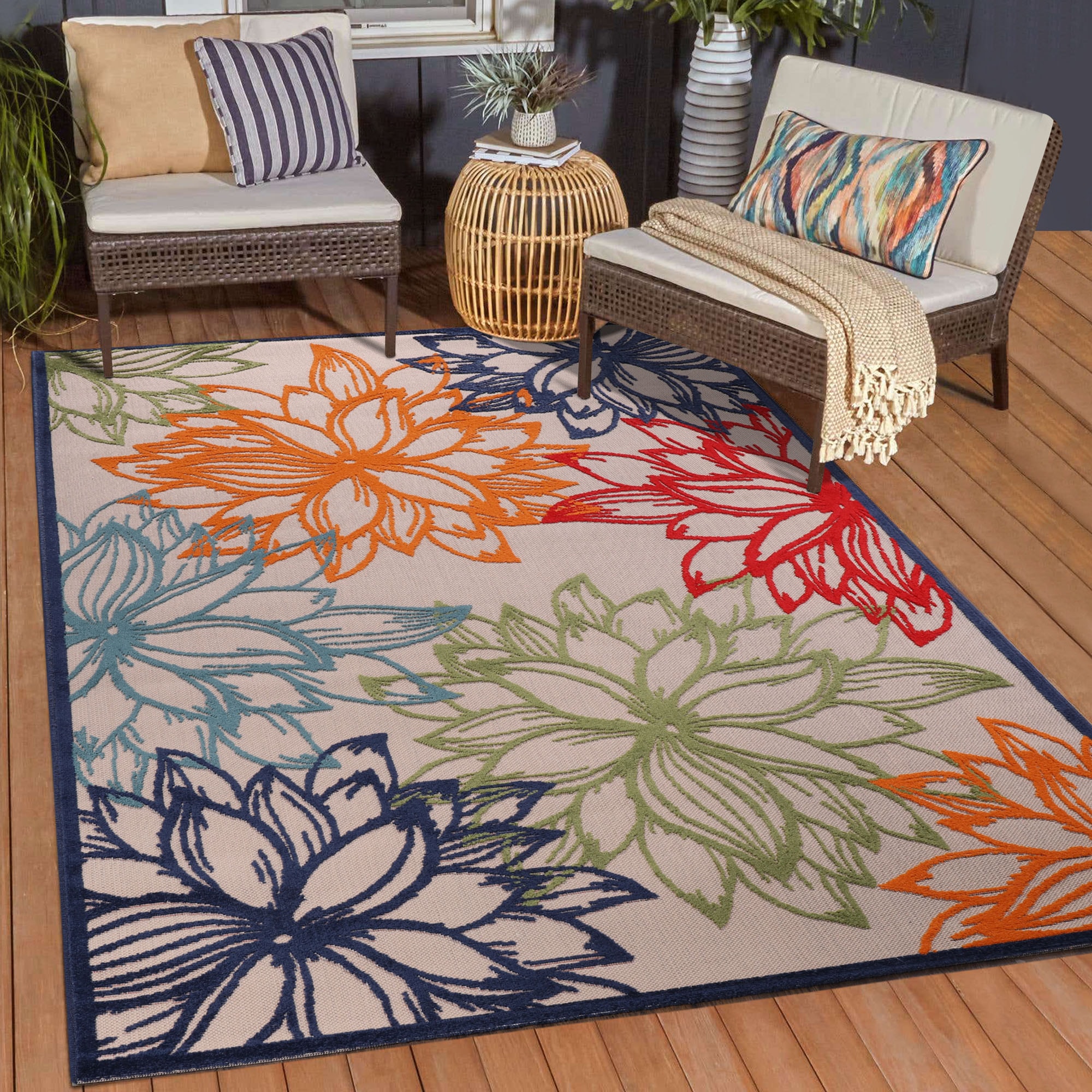 Sanat Teppich »Floral 2 Outdoor«, rechteckig, In- und Outdoor geeignet,  Blumen, Balkon, Terrasse, Außenbereich bestellen | BAUR