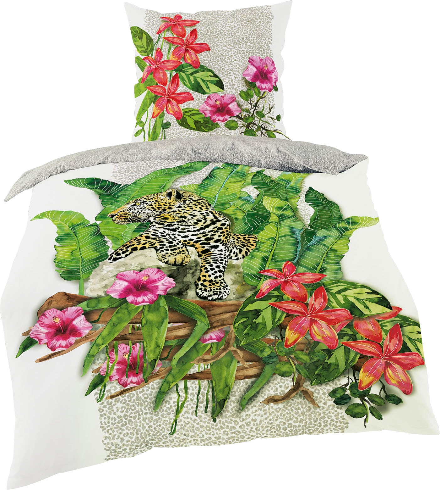 BIERBAUM Wendebettwäsche "Tiger" 2 Stk. tlg. mit Dschungel-Motiv günstig online kaufen