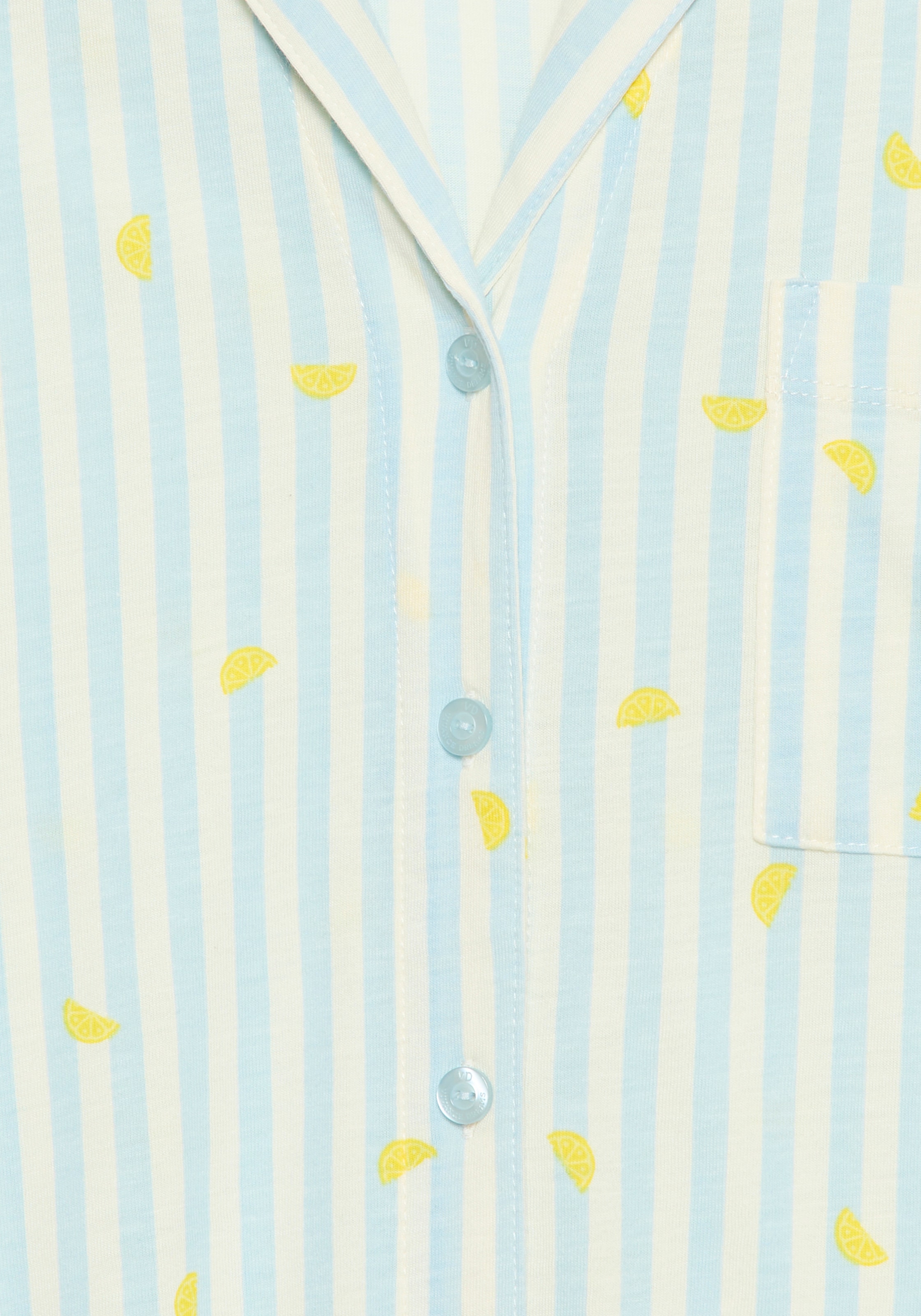 Vivance Dreams by Lascana Pyjamaoberteil mit süßem Streifen- und Früchtedruck