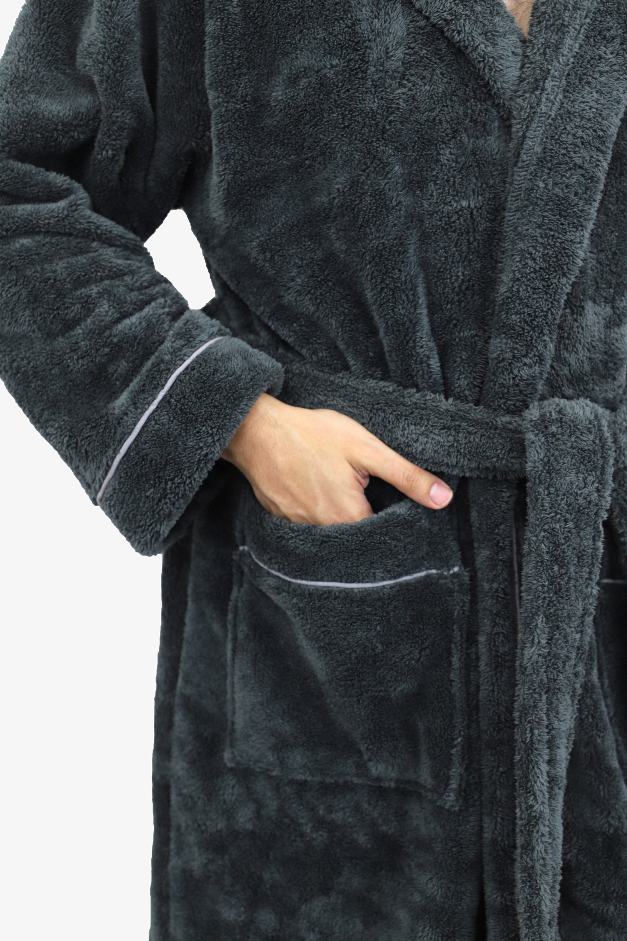 my home Unisex-Bademantel »Lillou, ideal für Sauna & Spa, Hotelbademantel, Morgenmantel«, (1 St.), kuschelig weicher Fleece, für Damen und Herren, XS-3XL