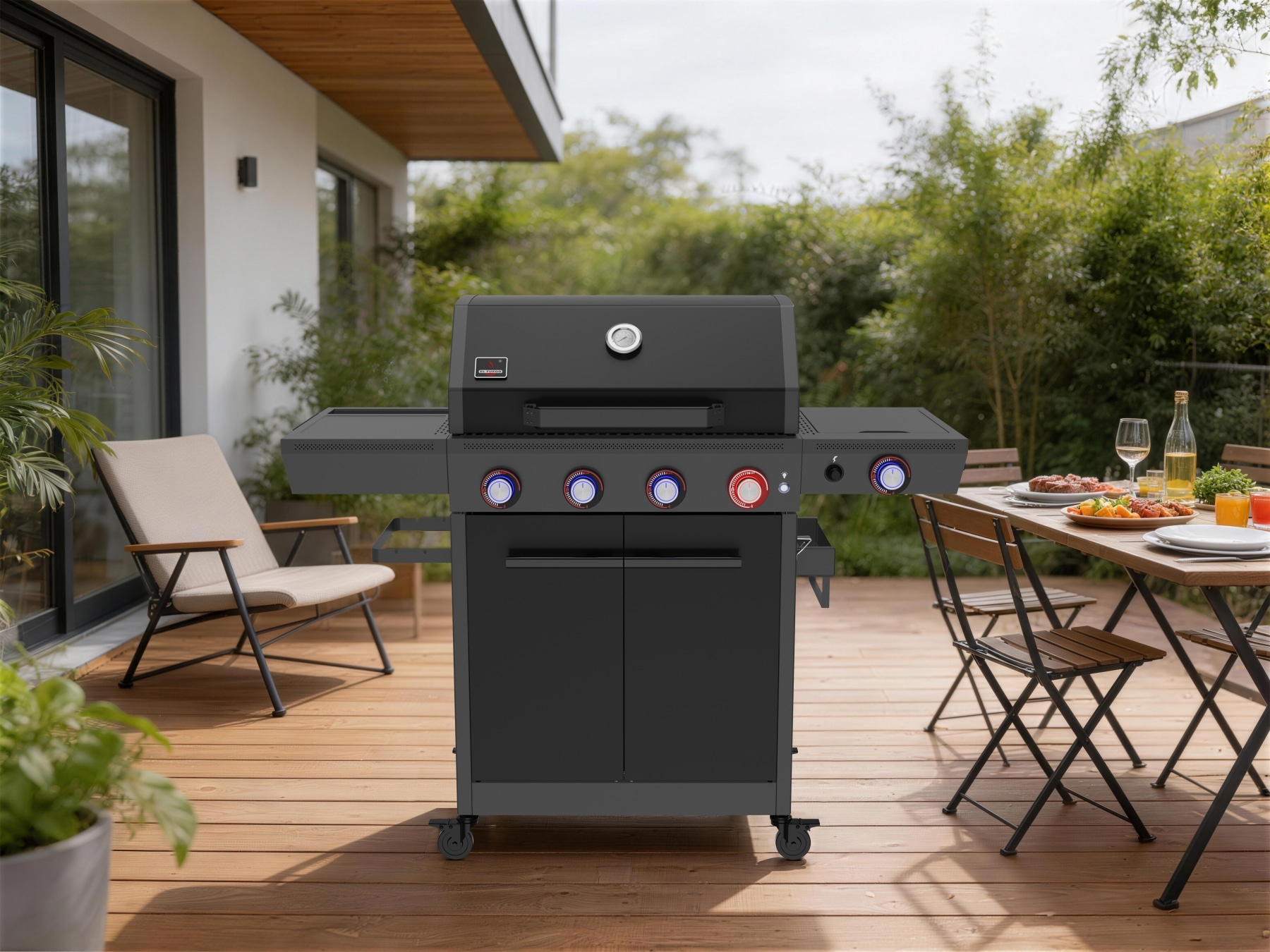 El Fuego Gasgrill »Key West« 16 kW (4 Brenner je 3,0 kW + 1 Turbobrenner 4,0 kW)