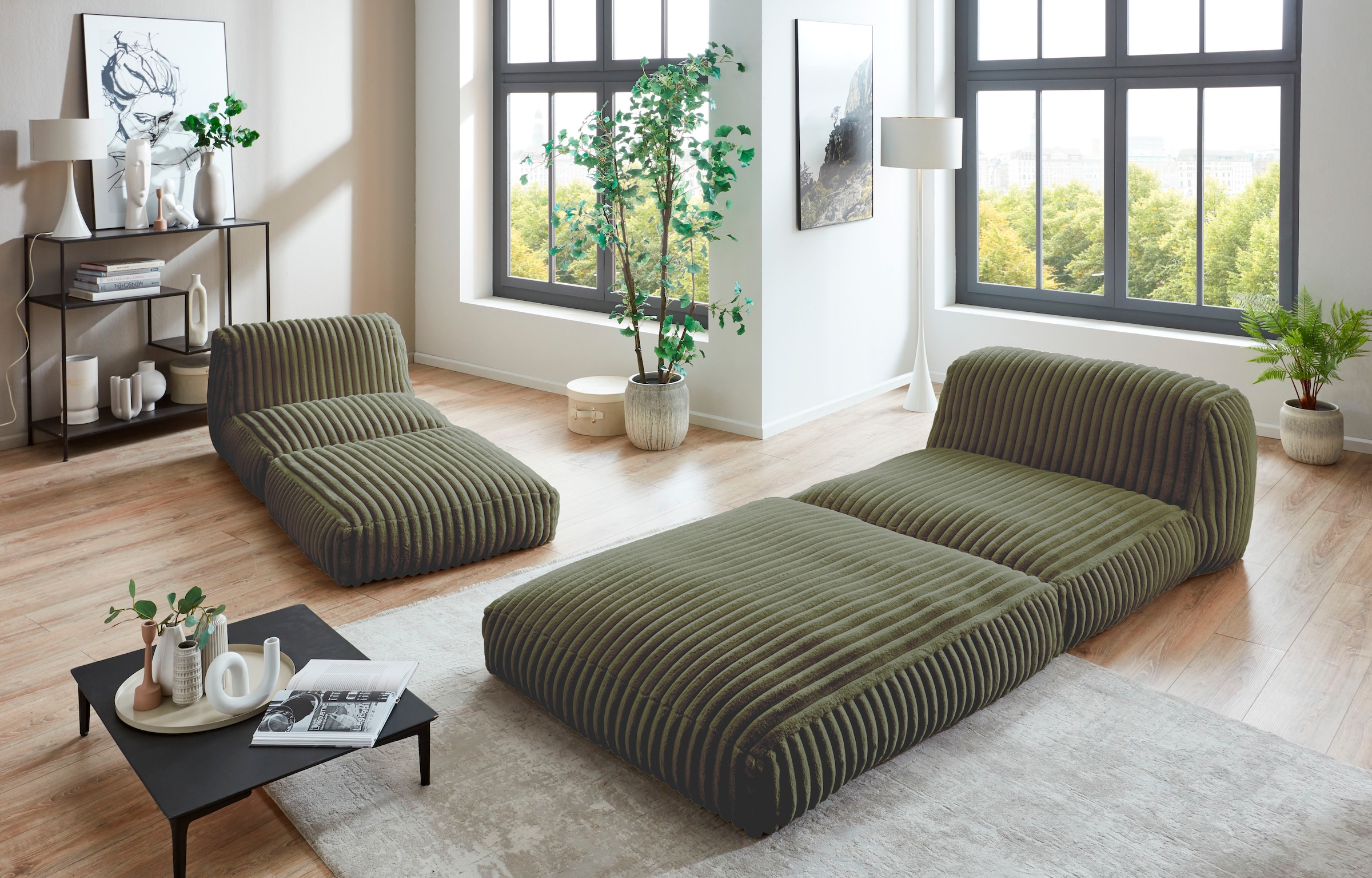 INOSIGN XXL-Sessel, Loungesessel in Megacord, 2 Größen, Schlaffunktion und  Pouf-Funktion | BAUR