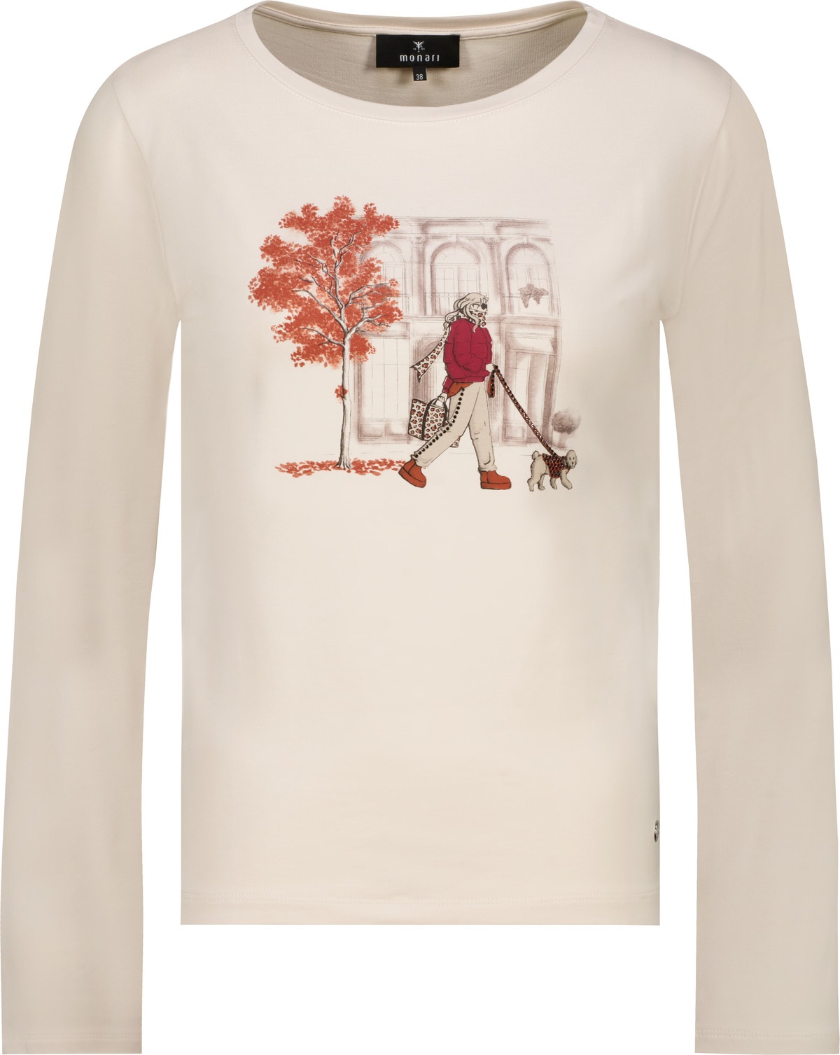 Monari Langarmshirt Regular fit mit Herbstprint