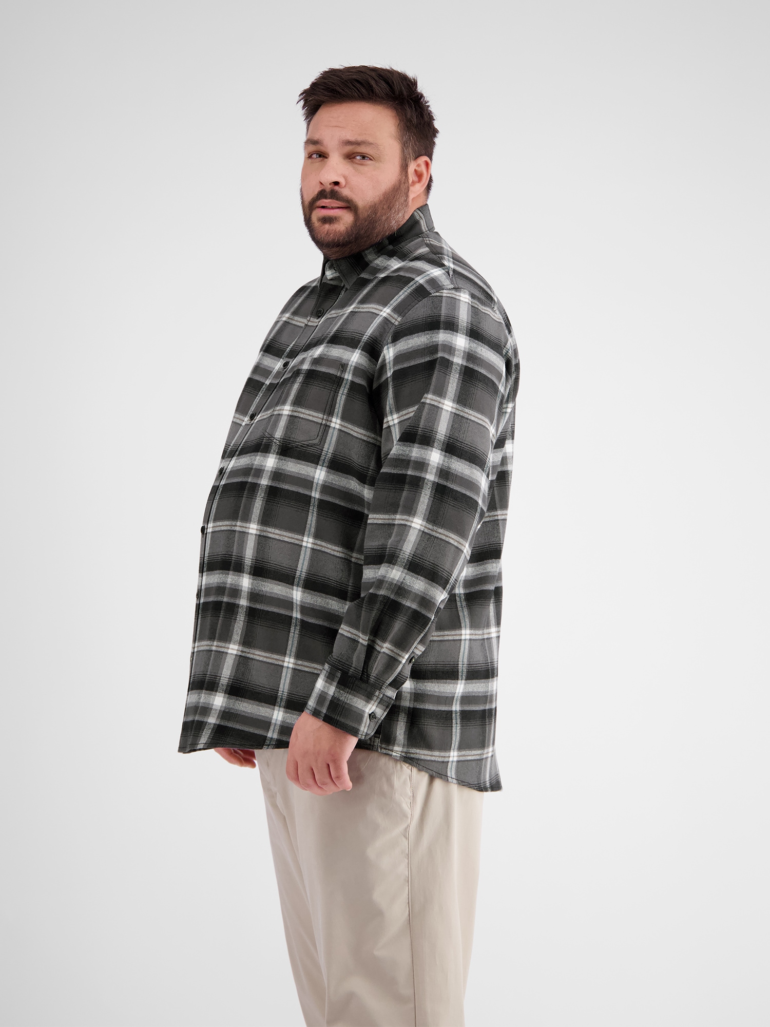 LERROS Karohemd »LERROS Herrenhemd in Karo-Flanellqualität«