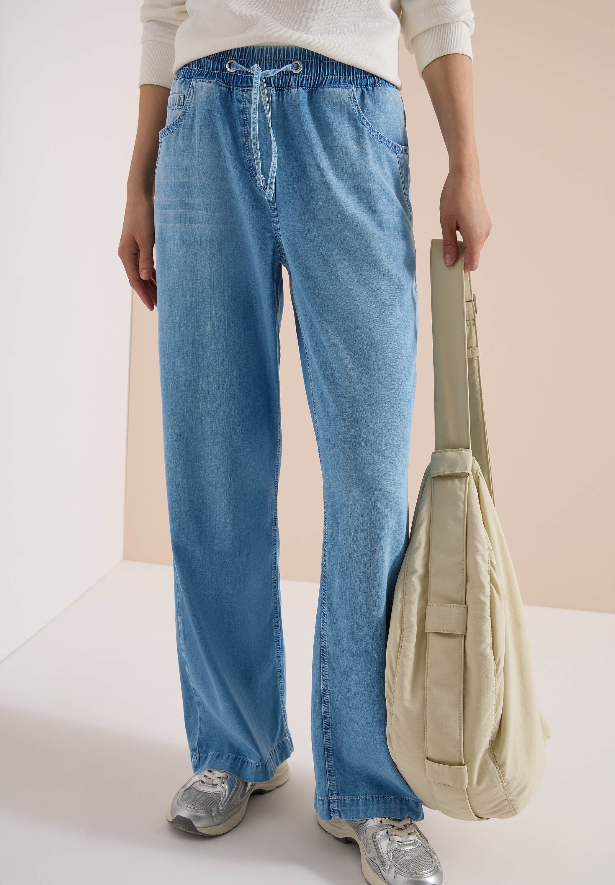 Cecil Loose-fit-Jeans "Style Neele" mit elastischem Bund und Kordelzug