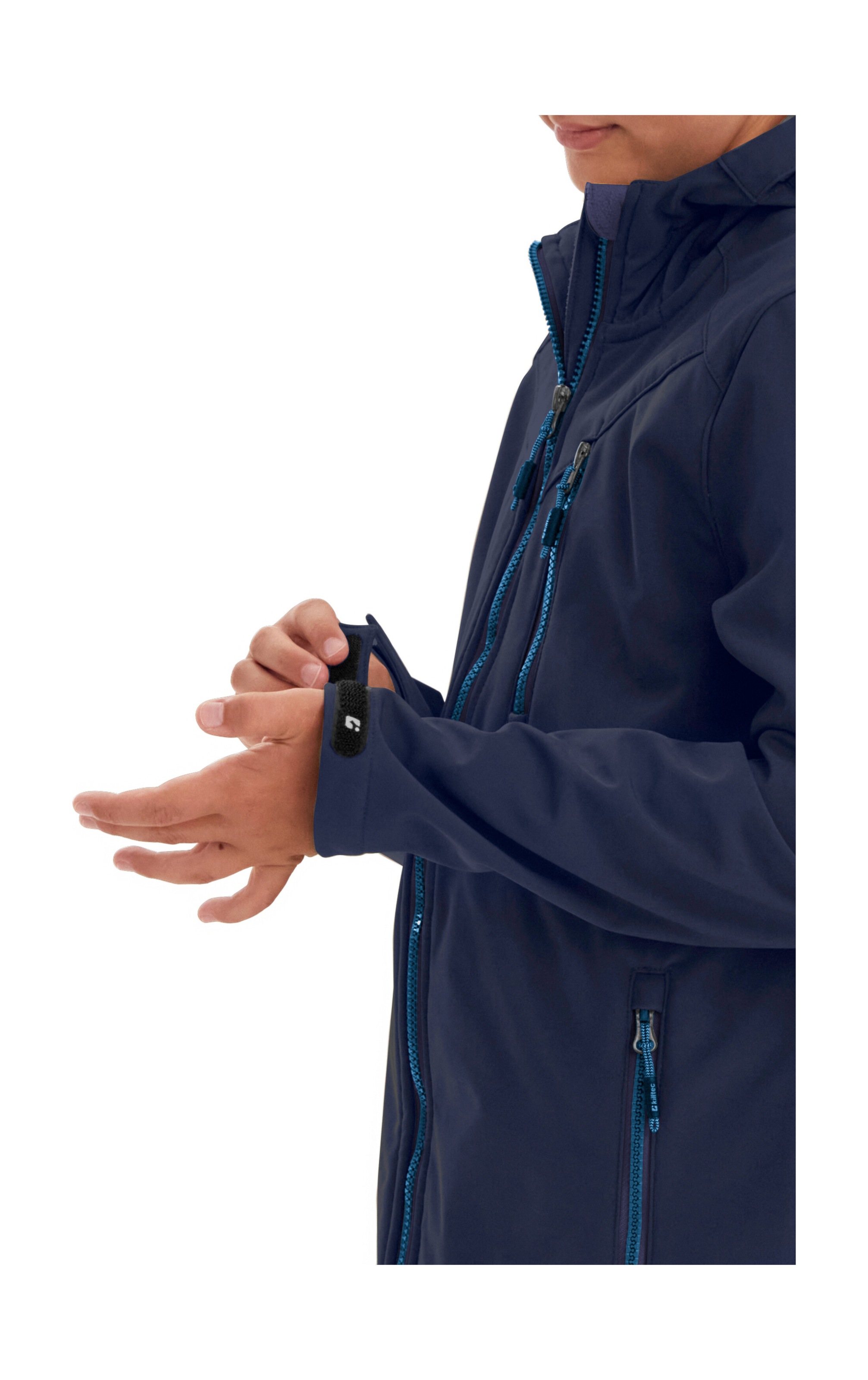 Killtec Softshelljacke »Boys Softshelljacke«, Wasserabweisende Softshelljacke mit Kapuze, Fleece und PFAs-frei