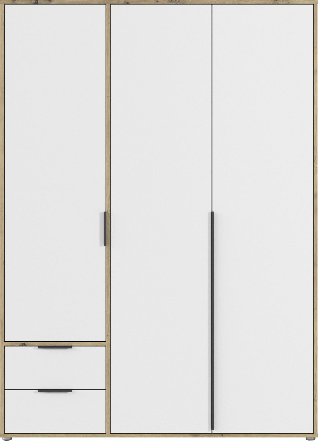 rauch Drehtürenschrank »Kleiderschrank Schrank Garderobe Wäscheschrank NAGATA viel Stauraum«, (in 3 verschiedenen Ausstattungen BASIC/CLASSIC/PREMIUM), mit Schubladen sowie Stangengriffen TOPSELLER MADE IN GERMANY