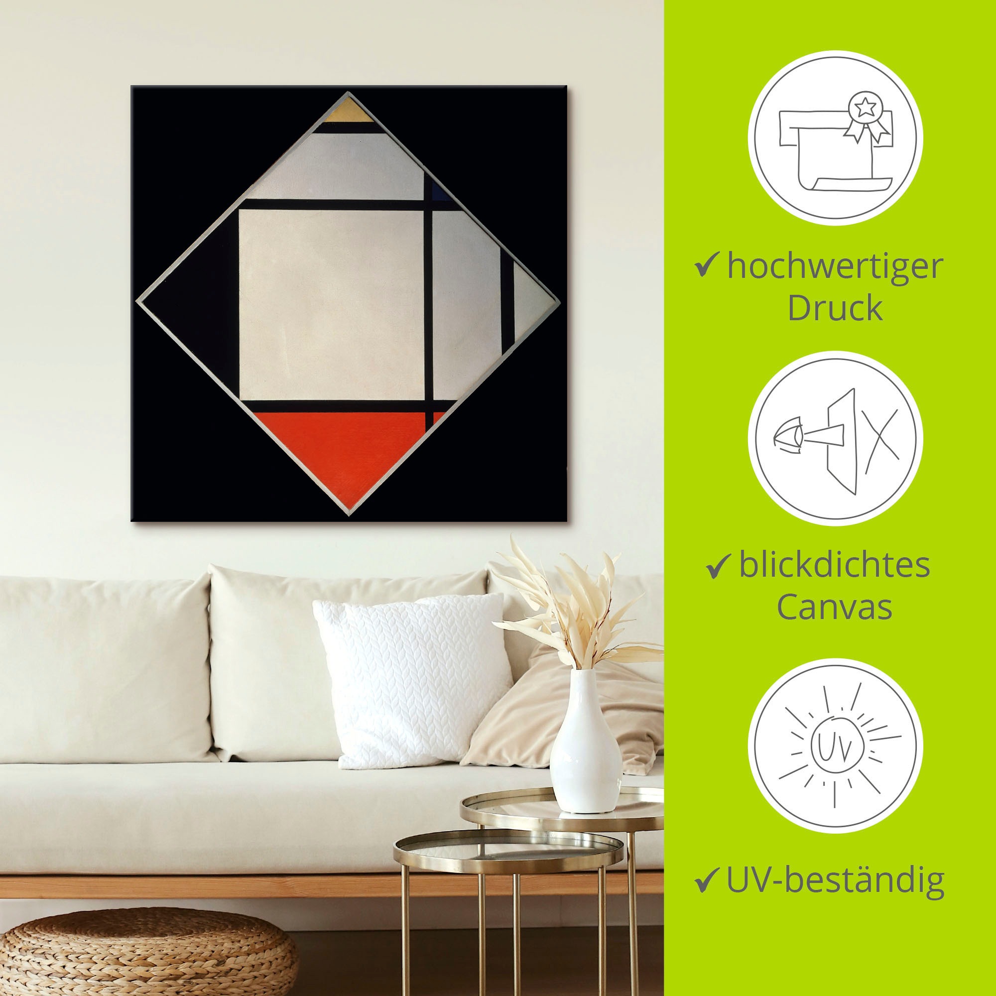 Artland Leinwandbild »Rhombus II.«, Muster, (1 St.), auf Keilrahmen gespannt