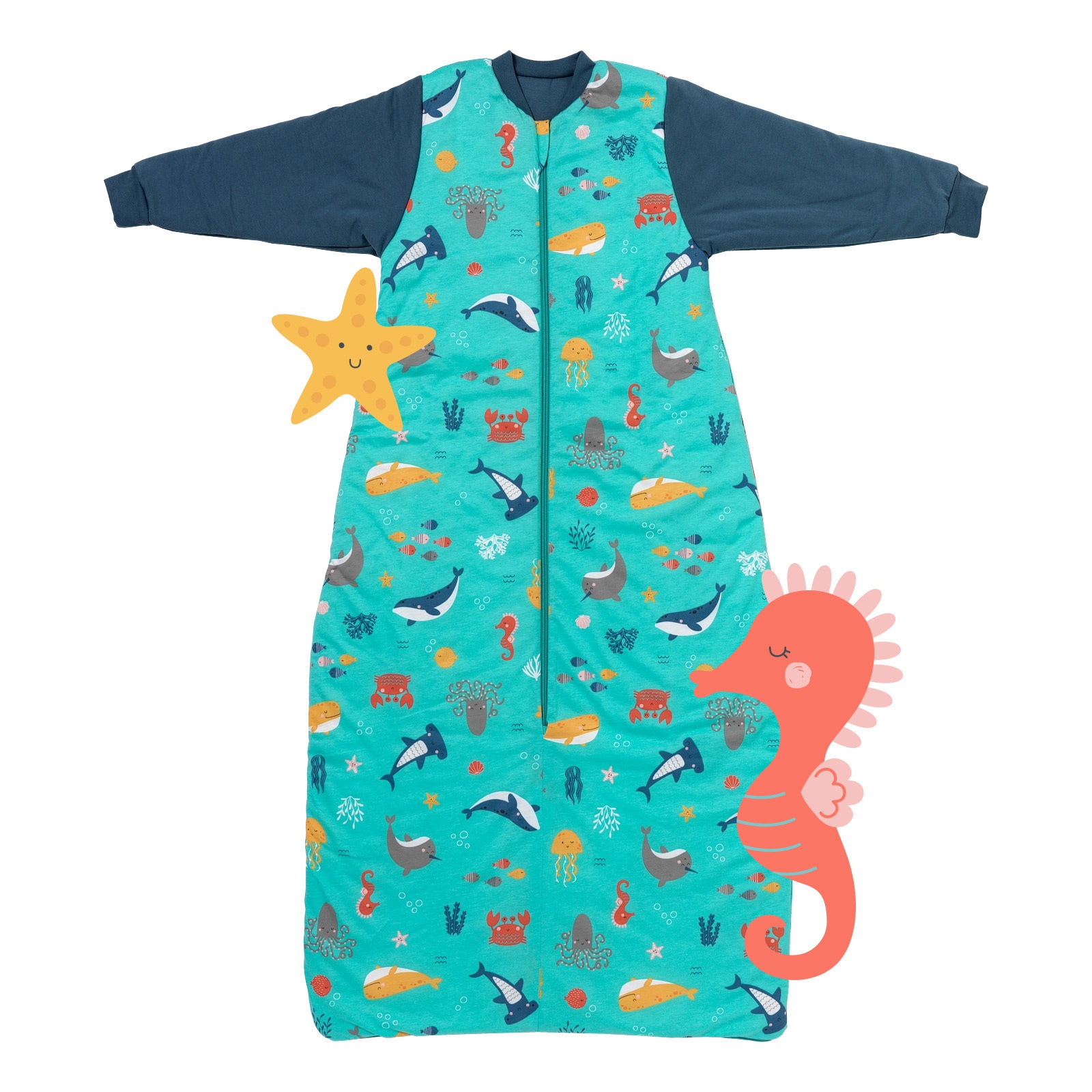 SCHLUMMERSACK Babyschlafsack "Schlafsack ohne Füßen 3.5 Tog", L: 130cm, blau, Schlafsäcke