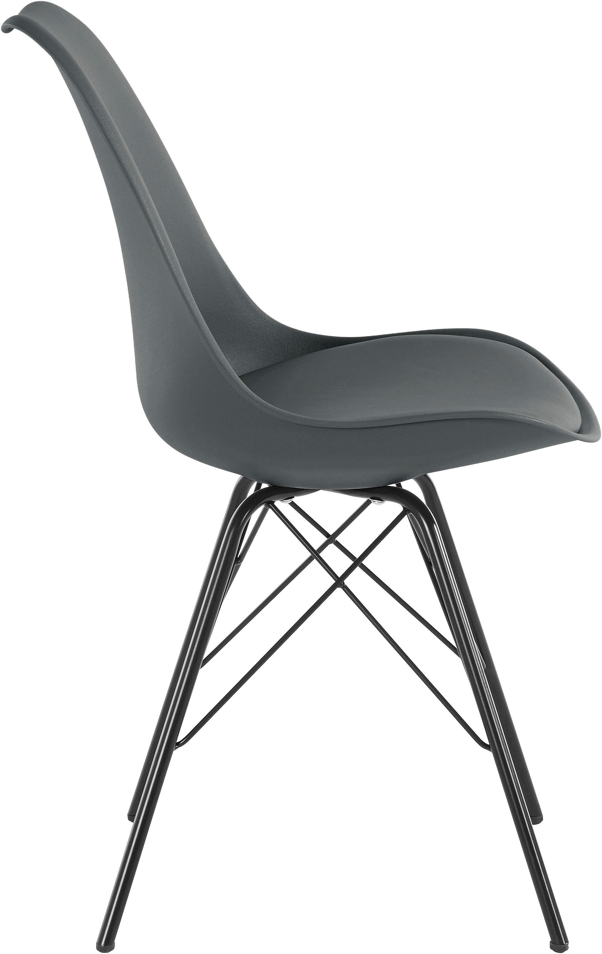 Homexperts 4-Fußstuhl »Ursel 01«, (Set), 2 St., Kunstleder, Sitzschale mit Sitzkissen in Kunstleder