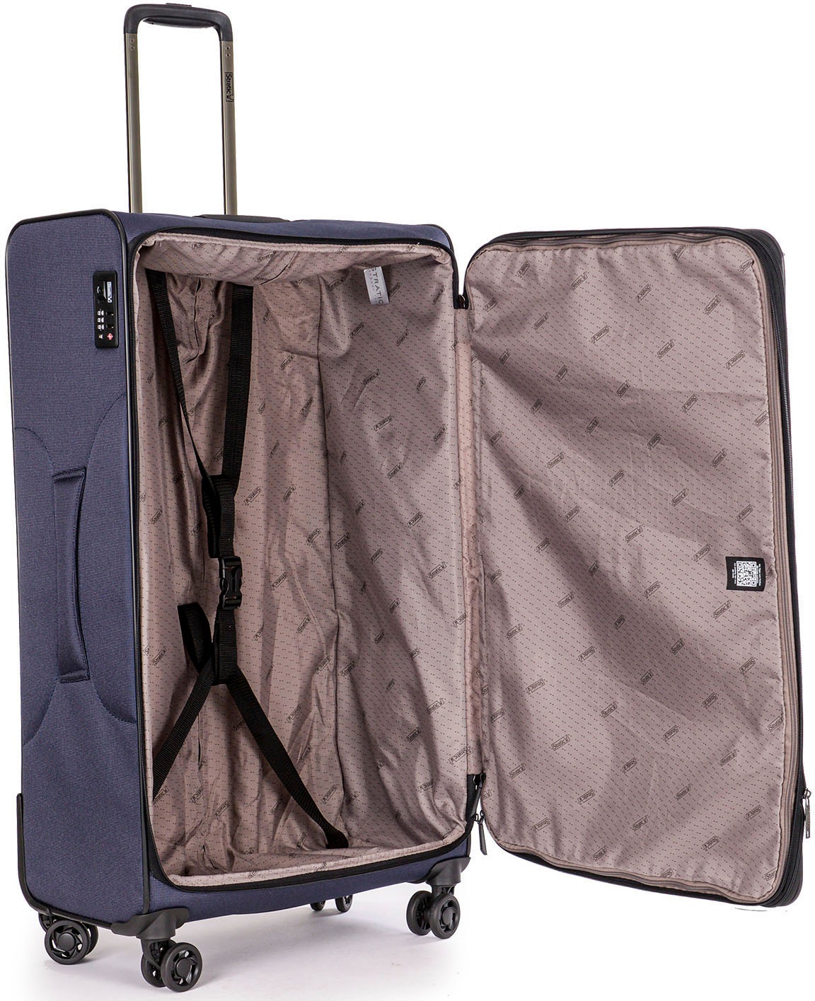 Stratic Weichgepäck-Trolley »Bendigo Light + L, navy«, 4 Rollen, Reisekoffer großer Koffer Aufgabegepäck TSA-Zahlenschloss