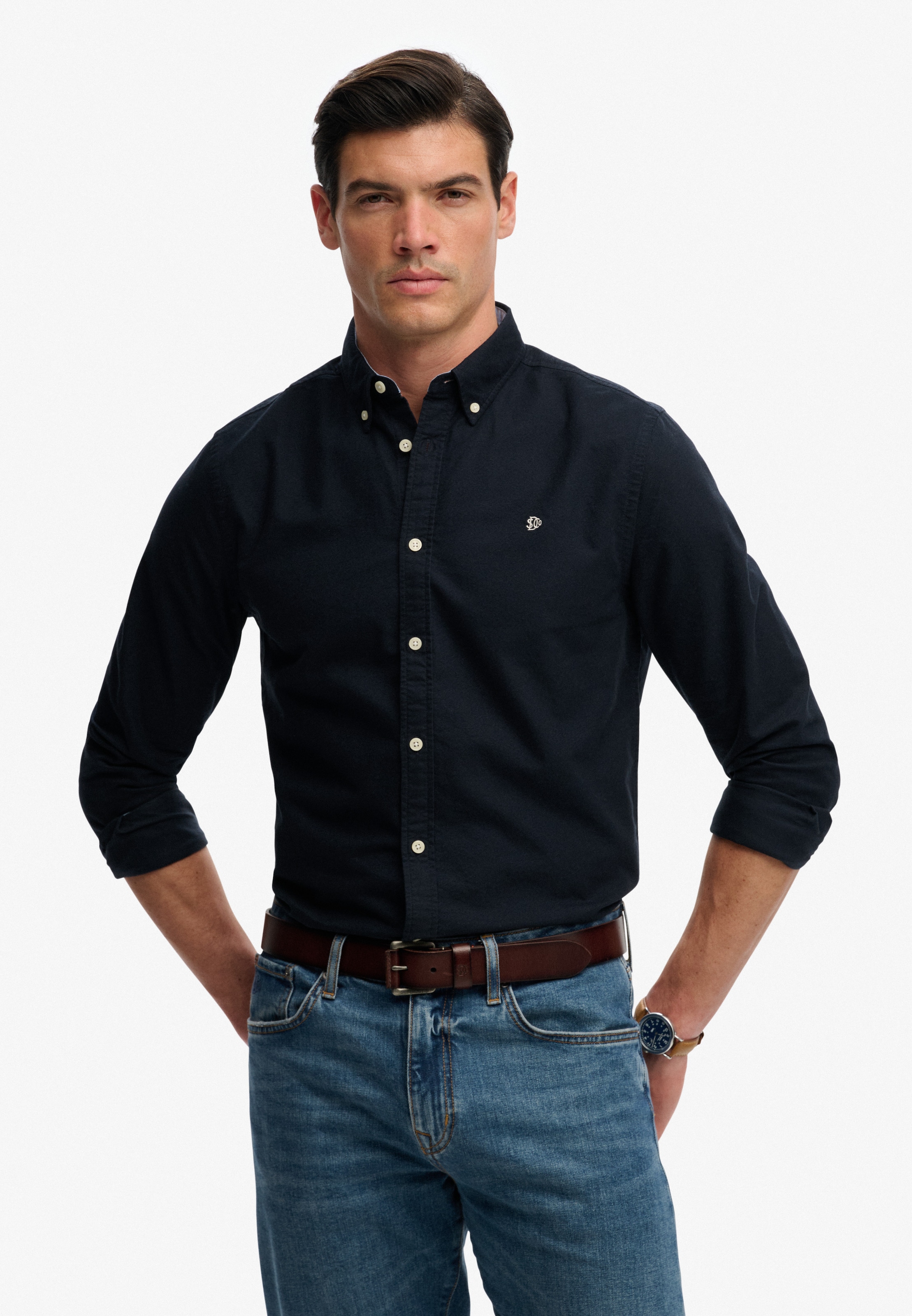 Superdry Langarmhemd "PREPPY OXFORD L/S SHIRT" Baumwolle, regular fit