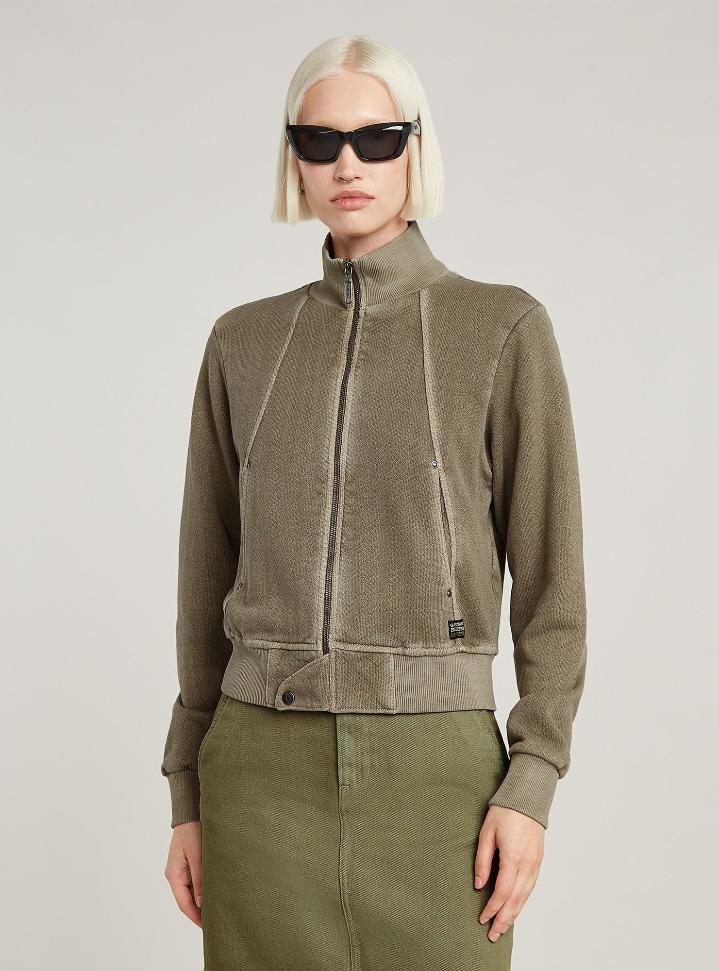 G-STAR Longpullover "Overdyed Slim Track Sweater Jacke" günstig online kaufen