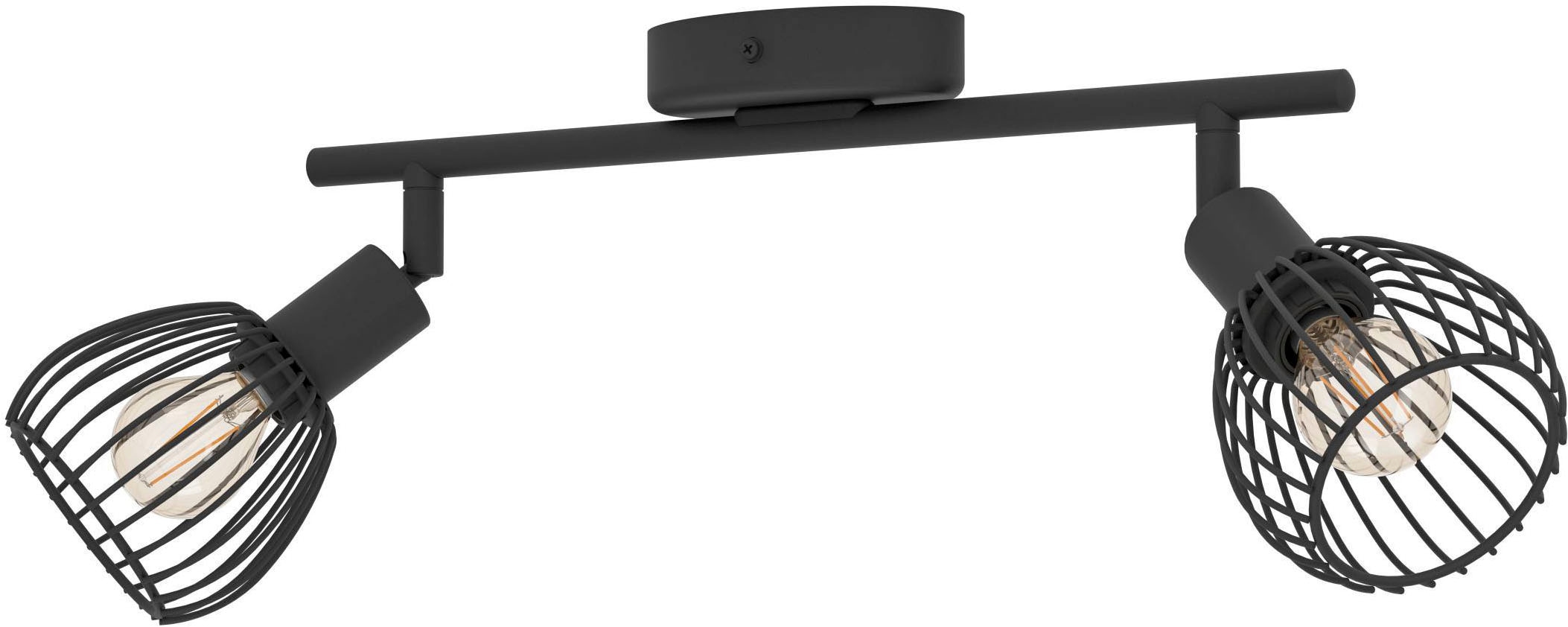 EGLO Deckenleuchte »Sonnino Deckenlampe 2-fach, schwenkbare Spots, Metall, Deckenspot, E14« E14 1 Stk. Spot - L36,5 x B10 x H18,5 cm - schwarz - 2X40W exkl.