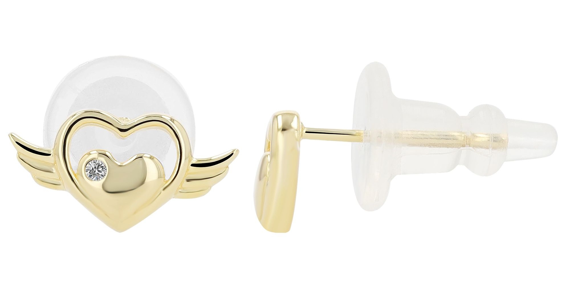Adelia's Winged Heart Earrings Gold 2