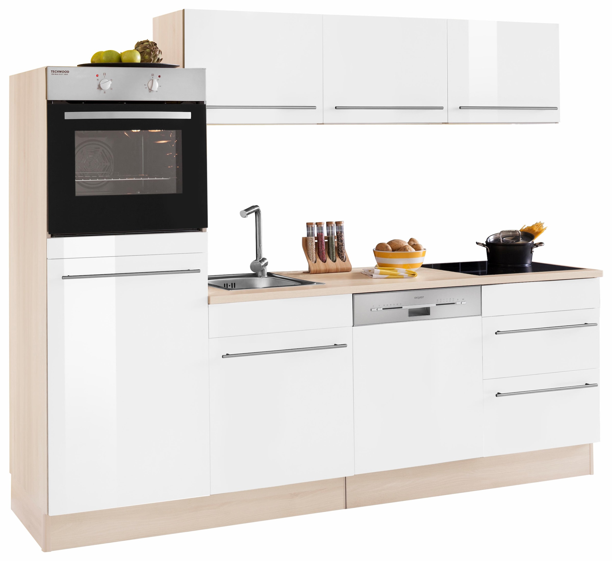 OPTIFIT Küche mit E-Geräten, bestellen der Stärke cm, wählbar Arbeitsplatte BAUR »Bern«, Breite | 240