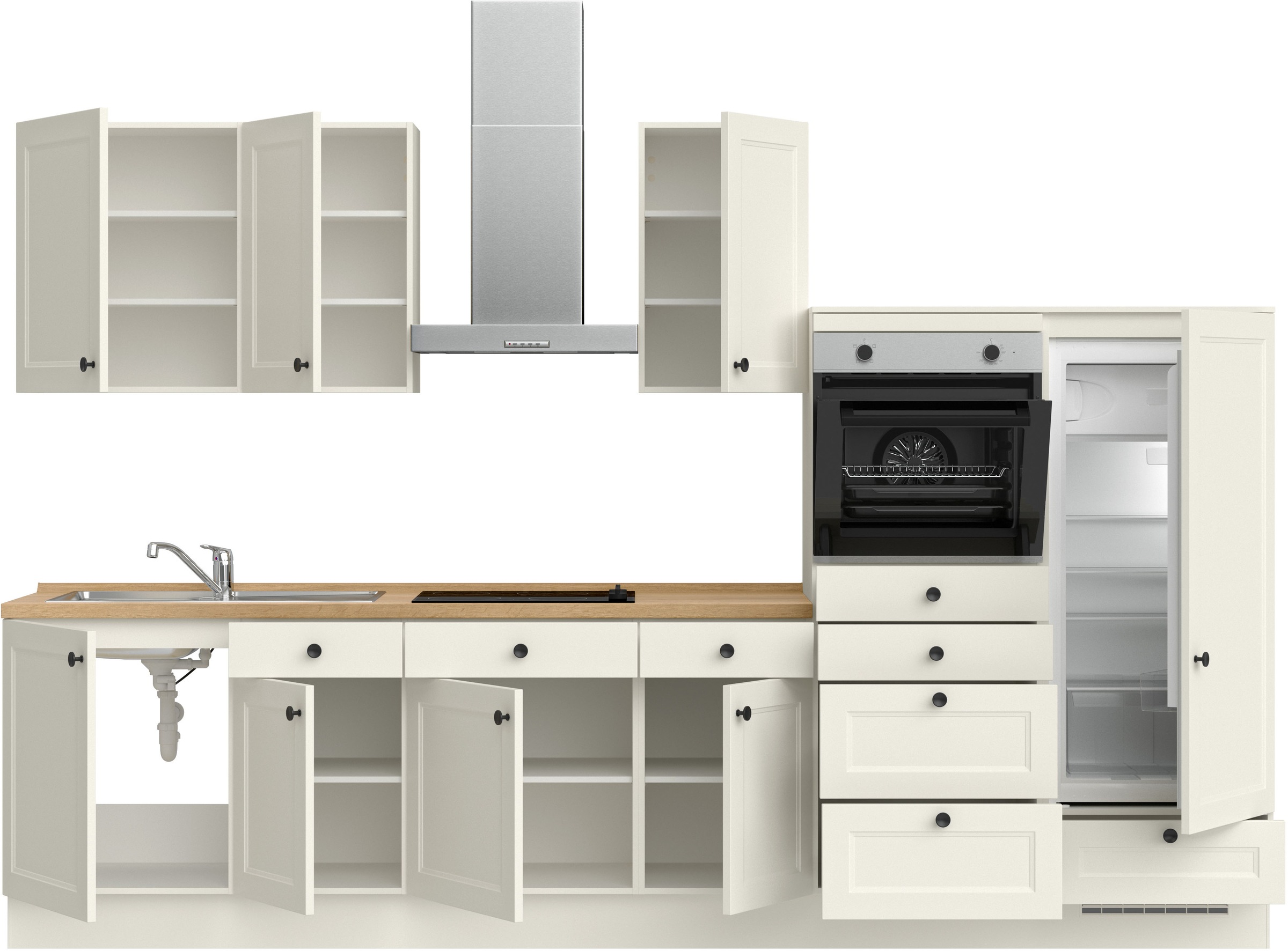 nobilia® Küchenzeile »"Cascada I"«, vormontiert, Ausrichtung wählbar, Breite 330 cm, wahlw. mit E-Geräten