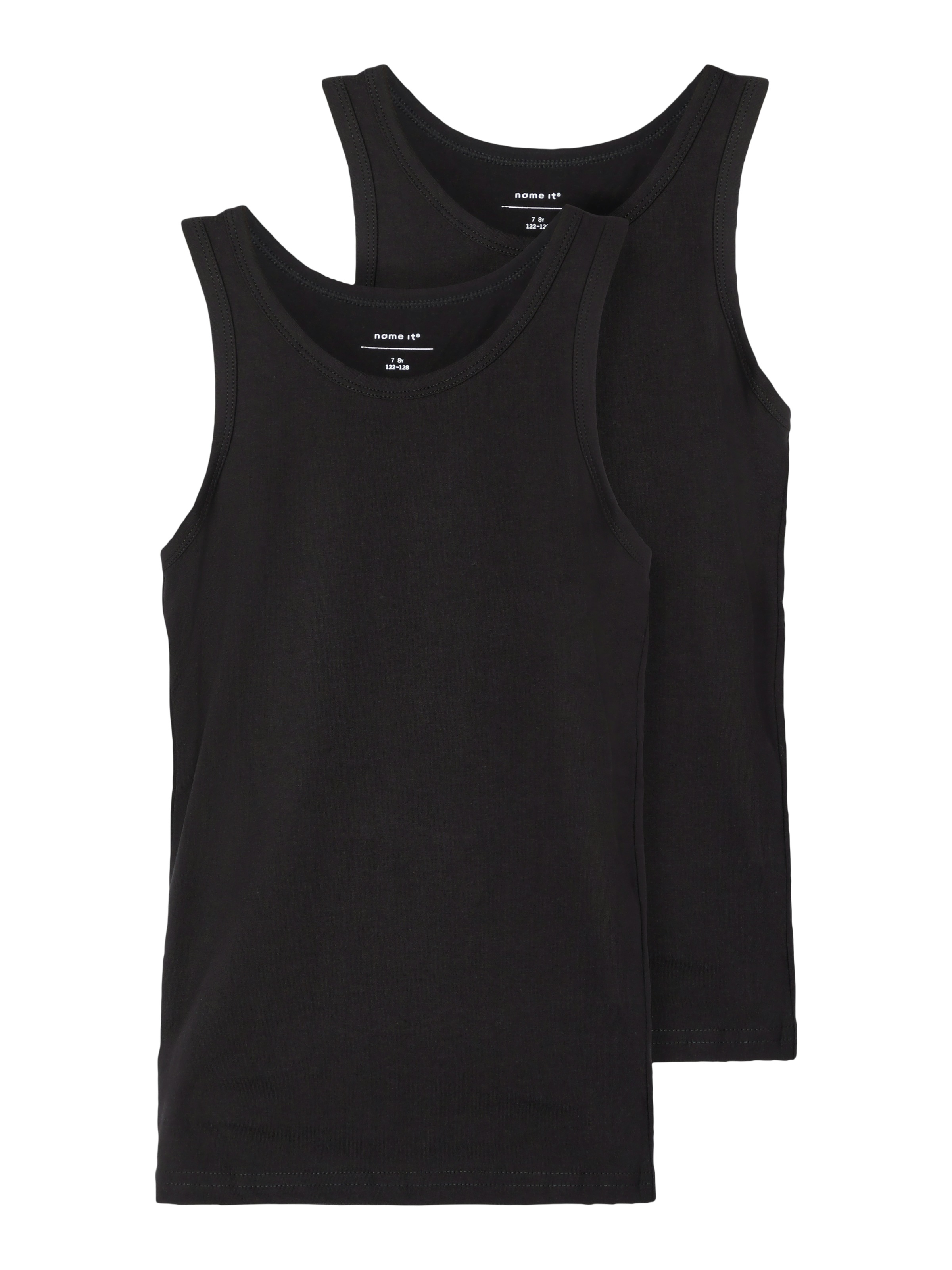NAME IT Jungen Unterhemd "NKMTANK 2P für Jungen mit Rundhals und elastischem Tragekomfort", Gr. 86, schwarz, Jersey, Obermaterial: 95% Baumwolle, 5%