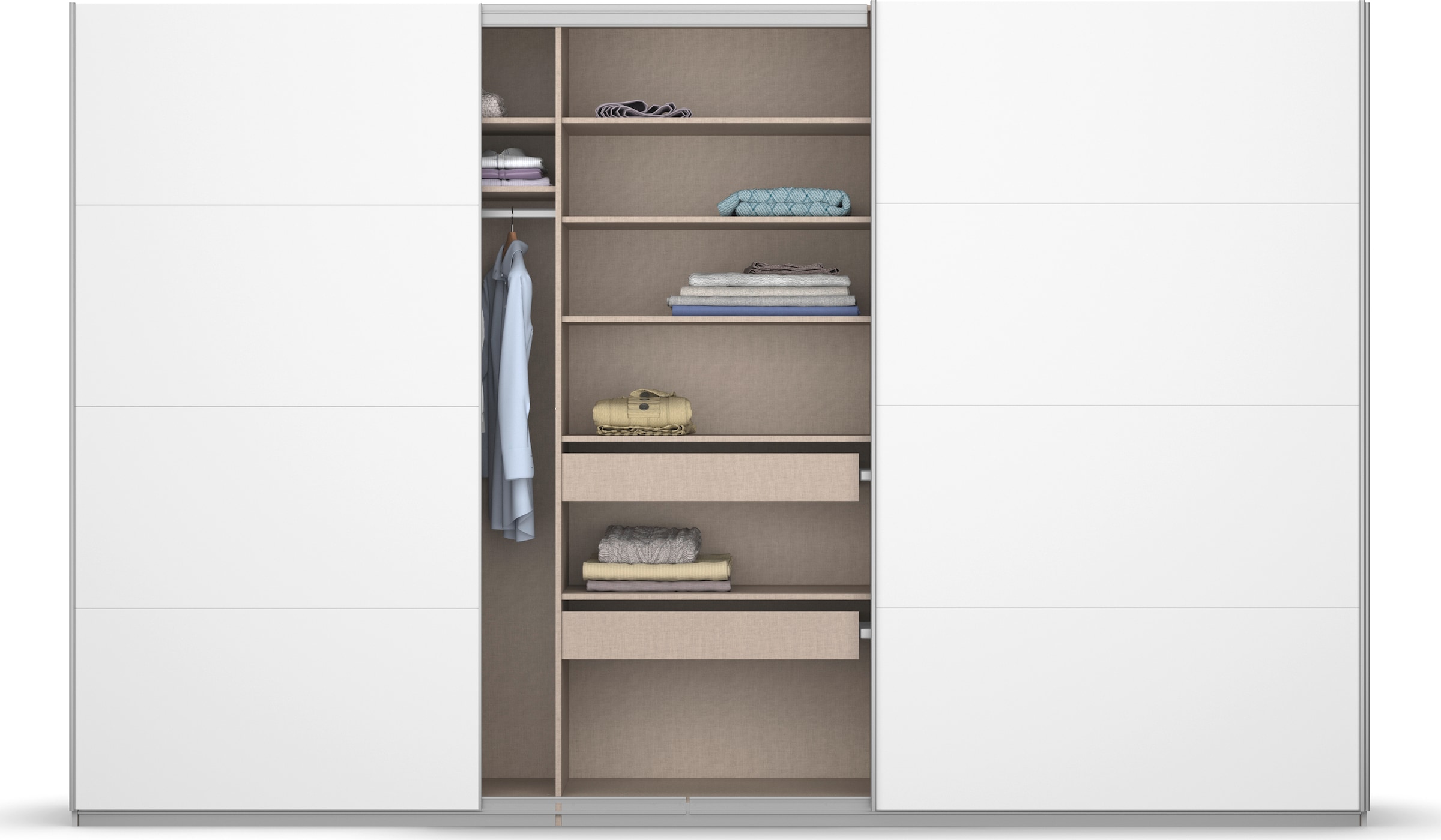 rauch Schwebetürenschrank »Koluna«, Glasfront, inkl. 2 Innenschubladen sowie extra Böden