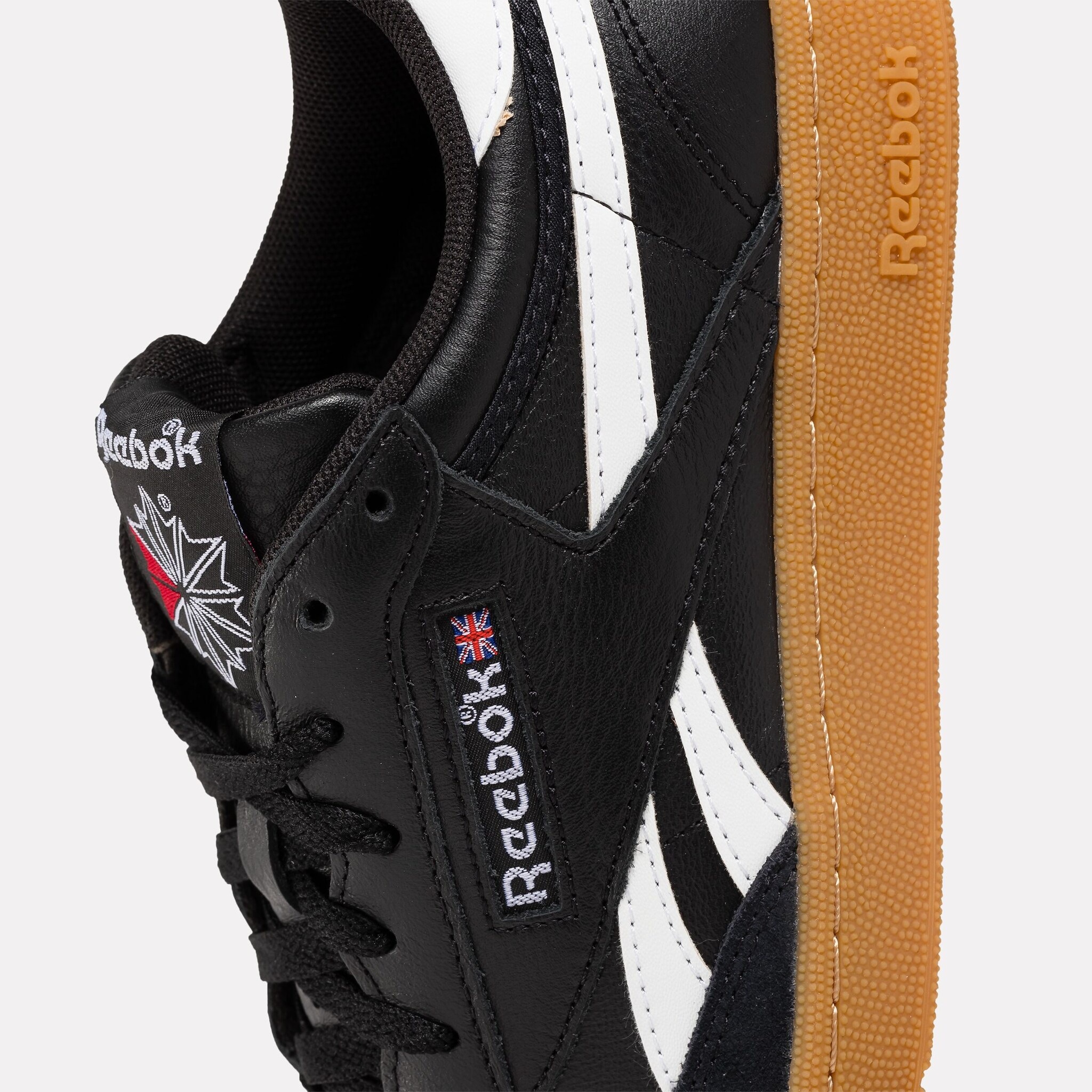 Sneaker REEBOK CLASSIC "CLUB C REVENGE VINTAGE", Herren, Gr. 43, schwarz-weiß (schwarz, weiß, gum), Leder, Synthetik, Schuhe Sneaker 3