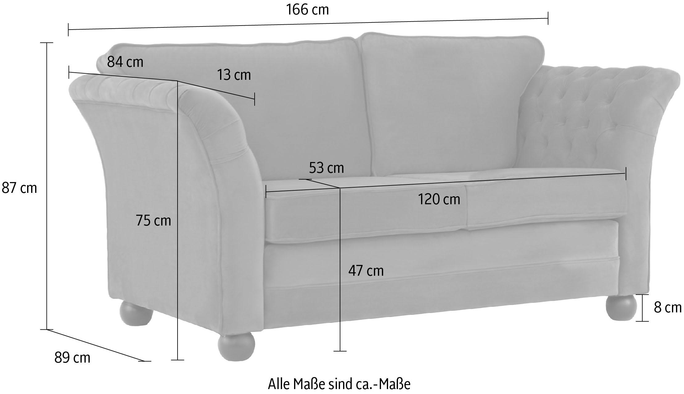 Home affaire 2-Sitzer »Pajero«, mit Knopfheftung an den Armlehn-Innenseiten, Keder