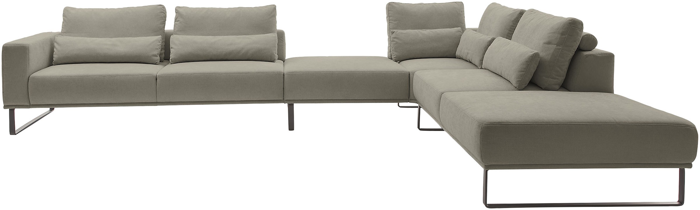 Musterring "JustB PM100 bequem, modern, elegant und viel Platz, bodenfrei" mit Zwischenhocker, wahlweise mit Funktion und Kissen, Maße 290 x 398