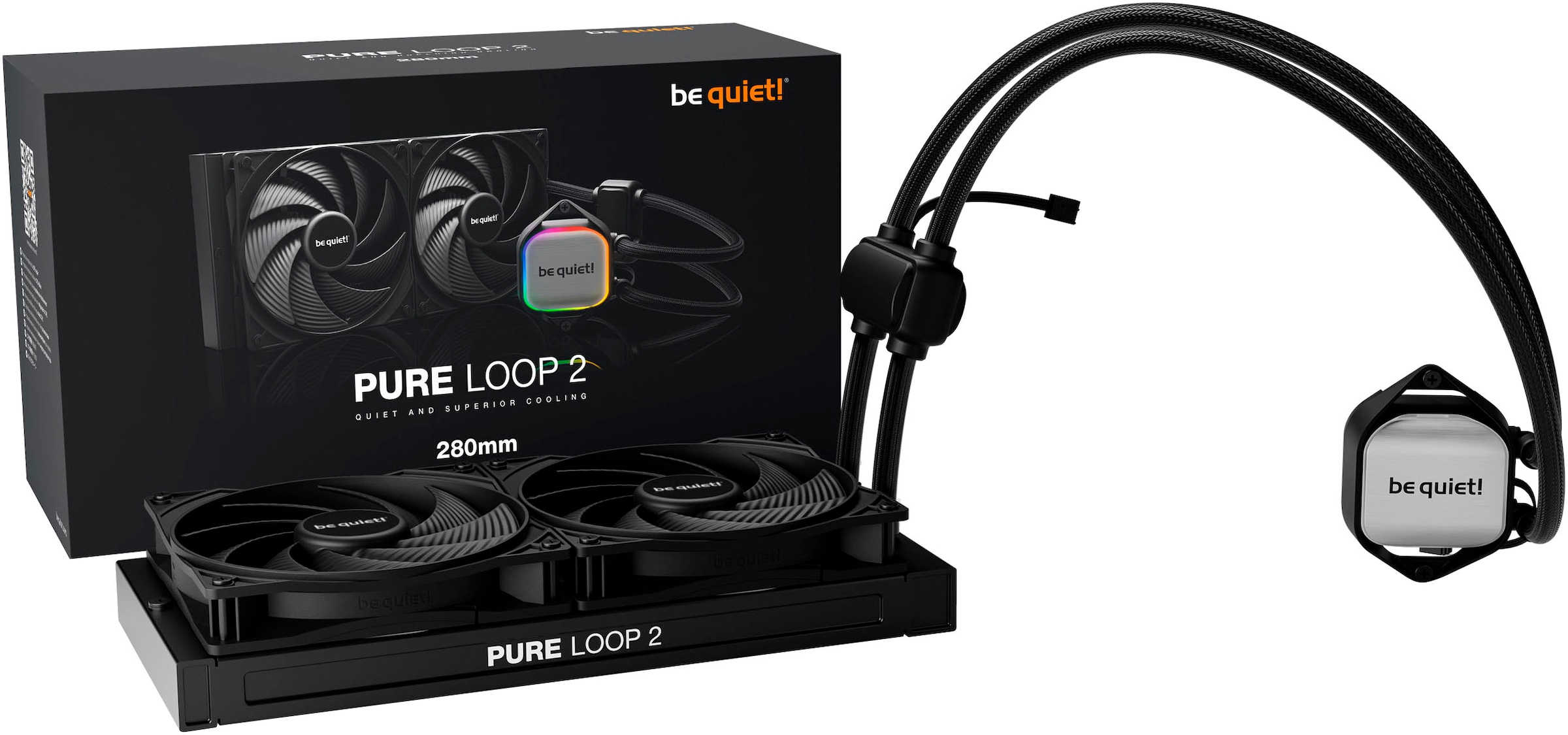 BE QUIET Gehäuselüfter "Pure Loop 2 280mm", B:20,5cm H:15cm T:36,5cm Ø:14cm, schwarz, Computer-Kühler