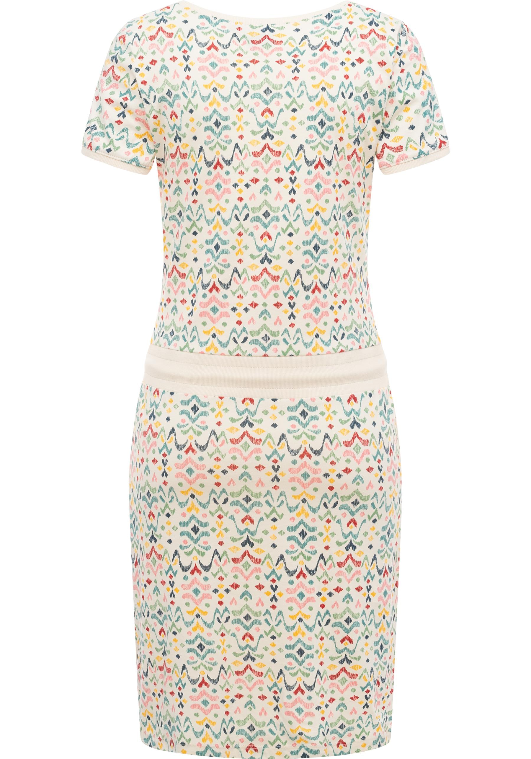 Ragwear Minikleid »Baomi Print YOUMODO« Außentaschen | Eingrifftaschen Gemustertes kurzes Sommerkleid mit Taillenkordel