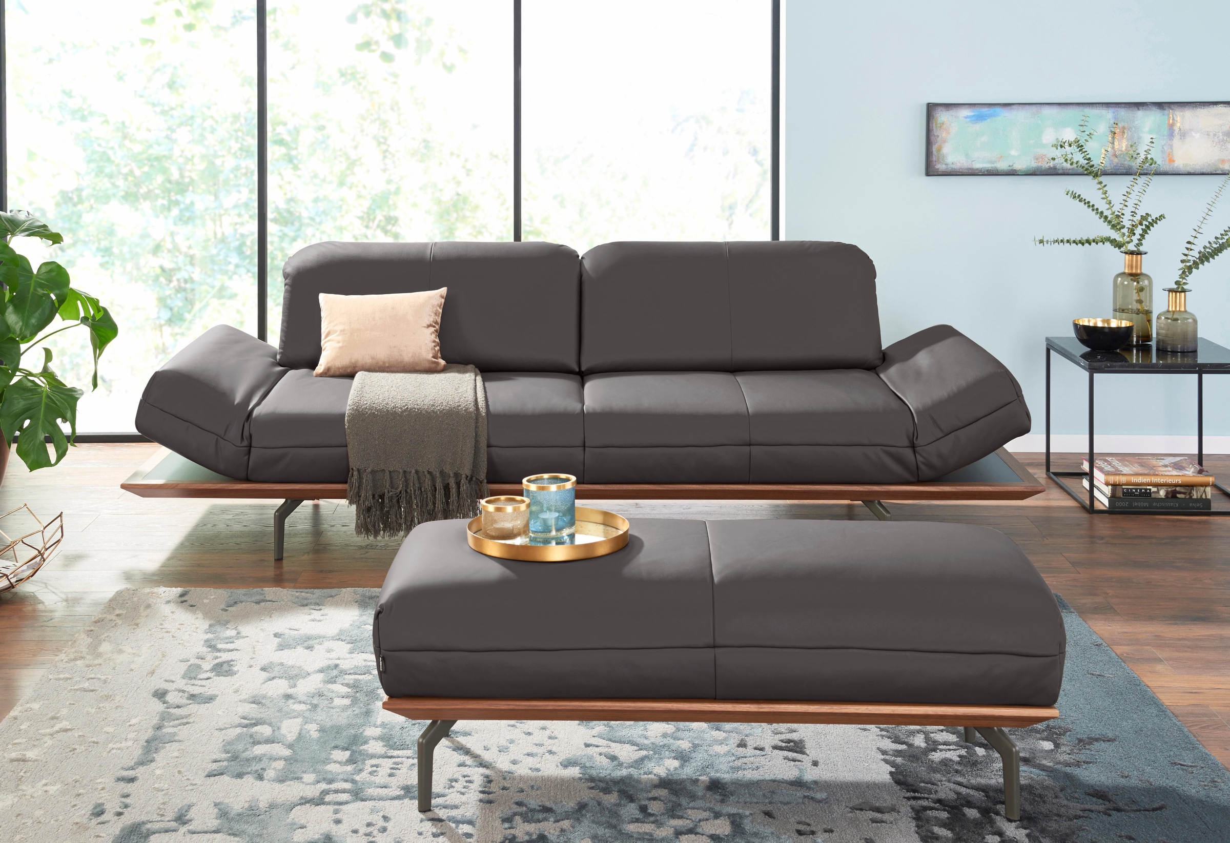 Creation BY ROLF BENZ 4-Sitzer »CR.420, Designsofa, Loungesofa«, in 2 Qualitäten, Holzrahmen in Eiche Natur oder Nußbaum, Breite 252 cm