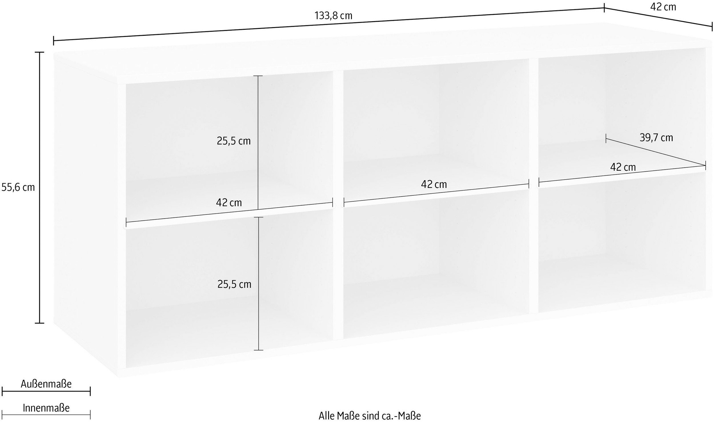 Hammel Furniture Sideboard »Keep Modul stehend montierbar, | cm Hammel feste 3 BAUR Wandmontage/ Einlegeböden, 005«, 133,8 by Breite