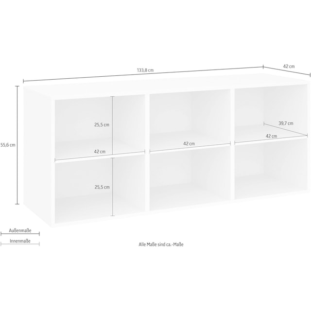 Hammel Furniture Sideboard »Keep by Hammel Modul 005«, 3 feste  Einlegeböden, Wandmontage/ stehend montierbar, Breite 133,8 cm | BAUR