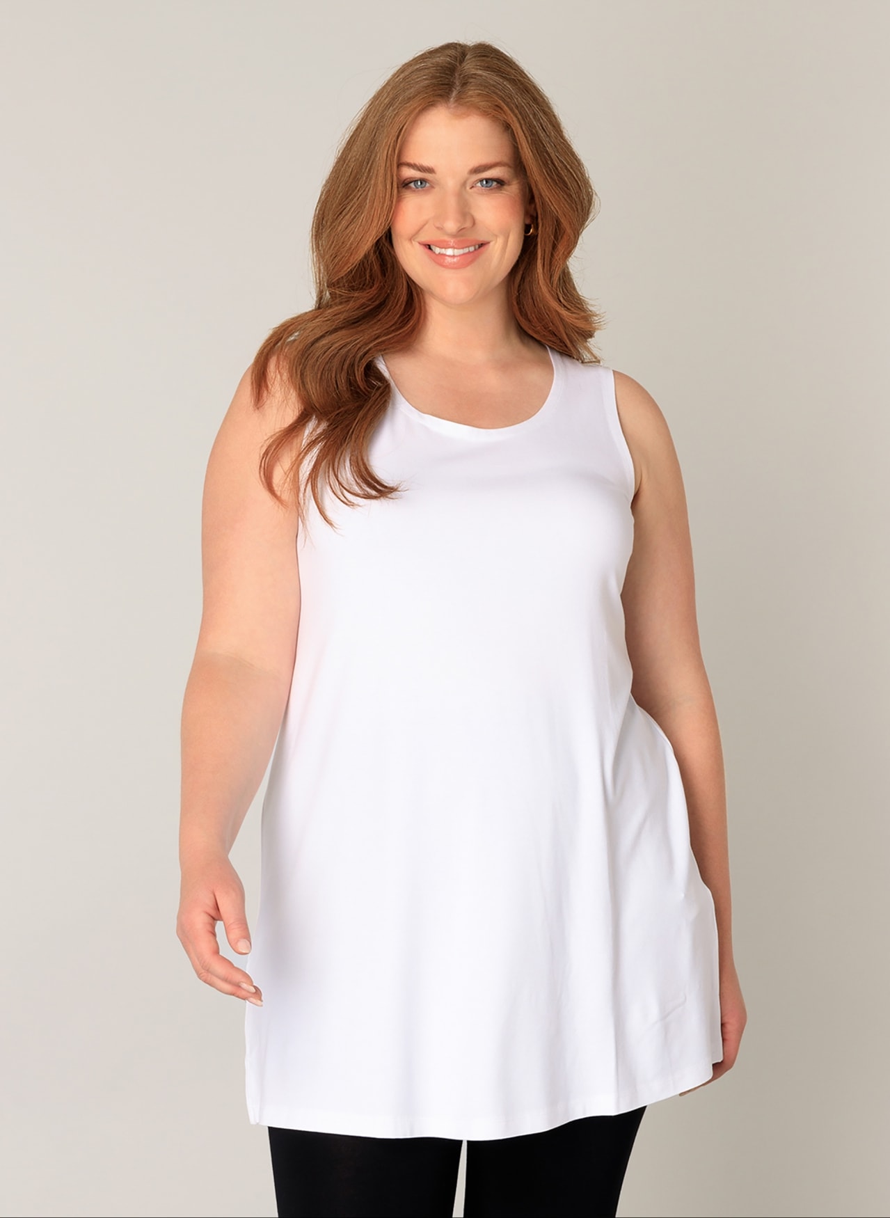 Base Level Curvy Longshirt "ABBIGALE", ärmellos, seitlich geschlitzt günstig online kaufen