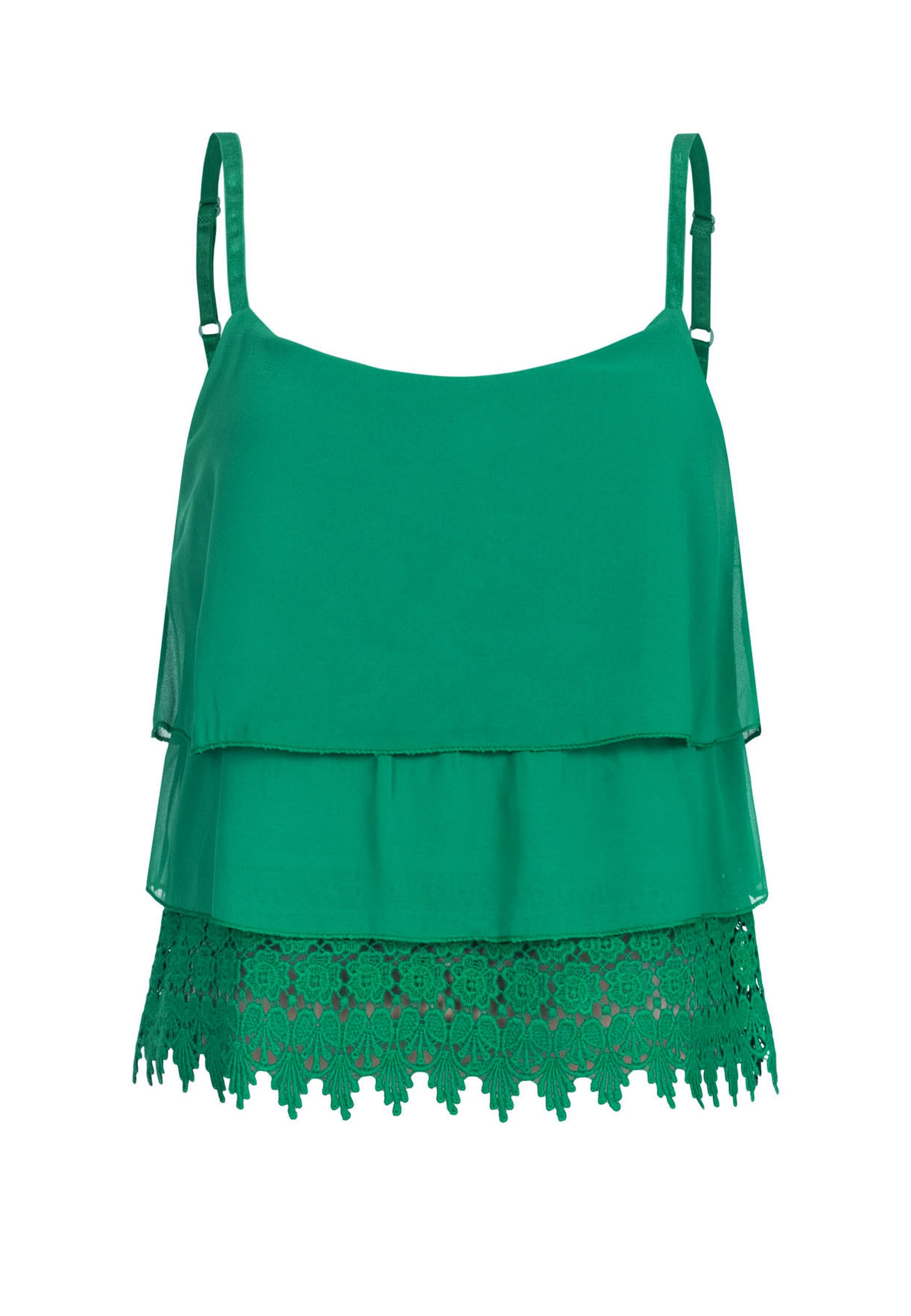 CLOUD 5IVE Tanktop "CLOUD 5IVE Chiffon Stufen Top mit Spitze 3-lagig" günstig online kaufen