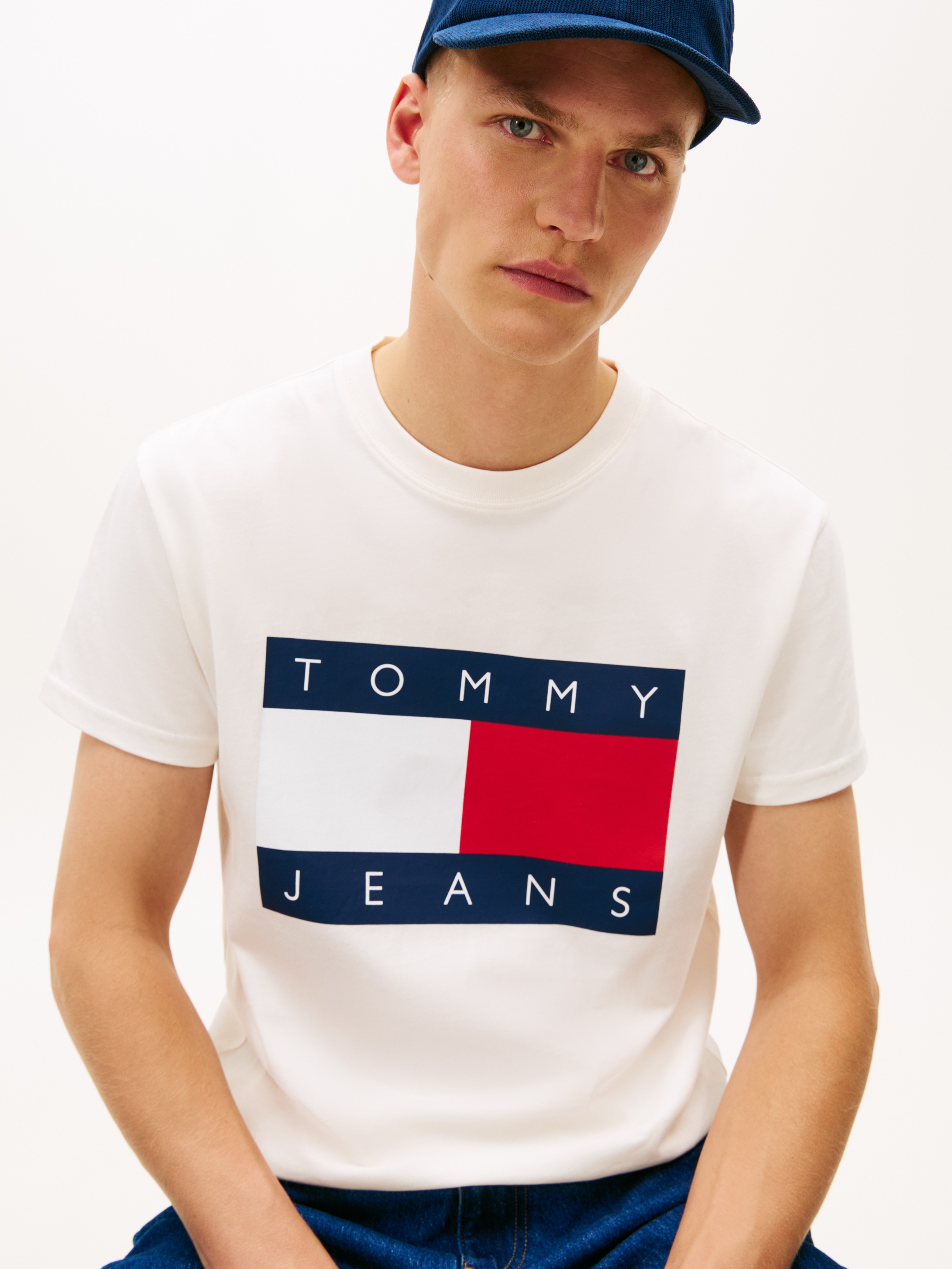 Tommy Jeans T-Shirt, Rundhalsausschnitt, Regular Fit, Logo-Druck