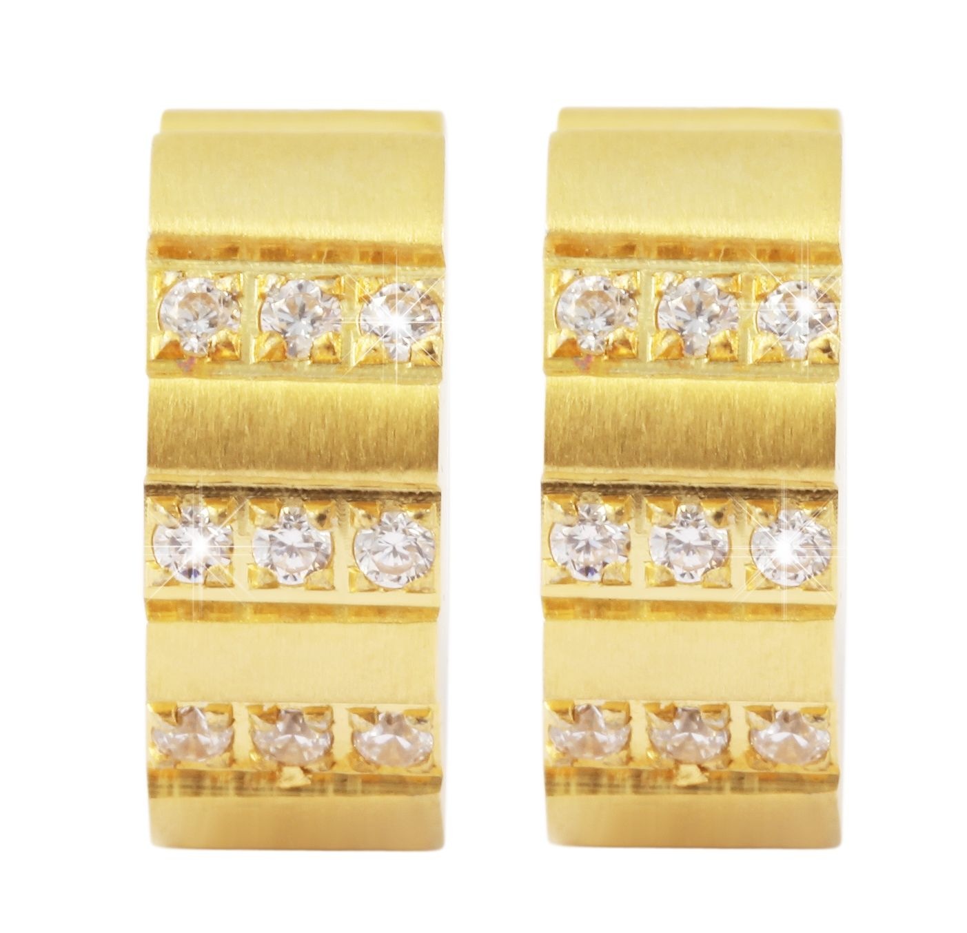 Adelia´s Klappcreolen »Damen Ohrringe – Klappcreole aus Edelstahl mit Strass Steinchen« Ein kleines Geschenk mit großer Wirkung