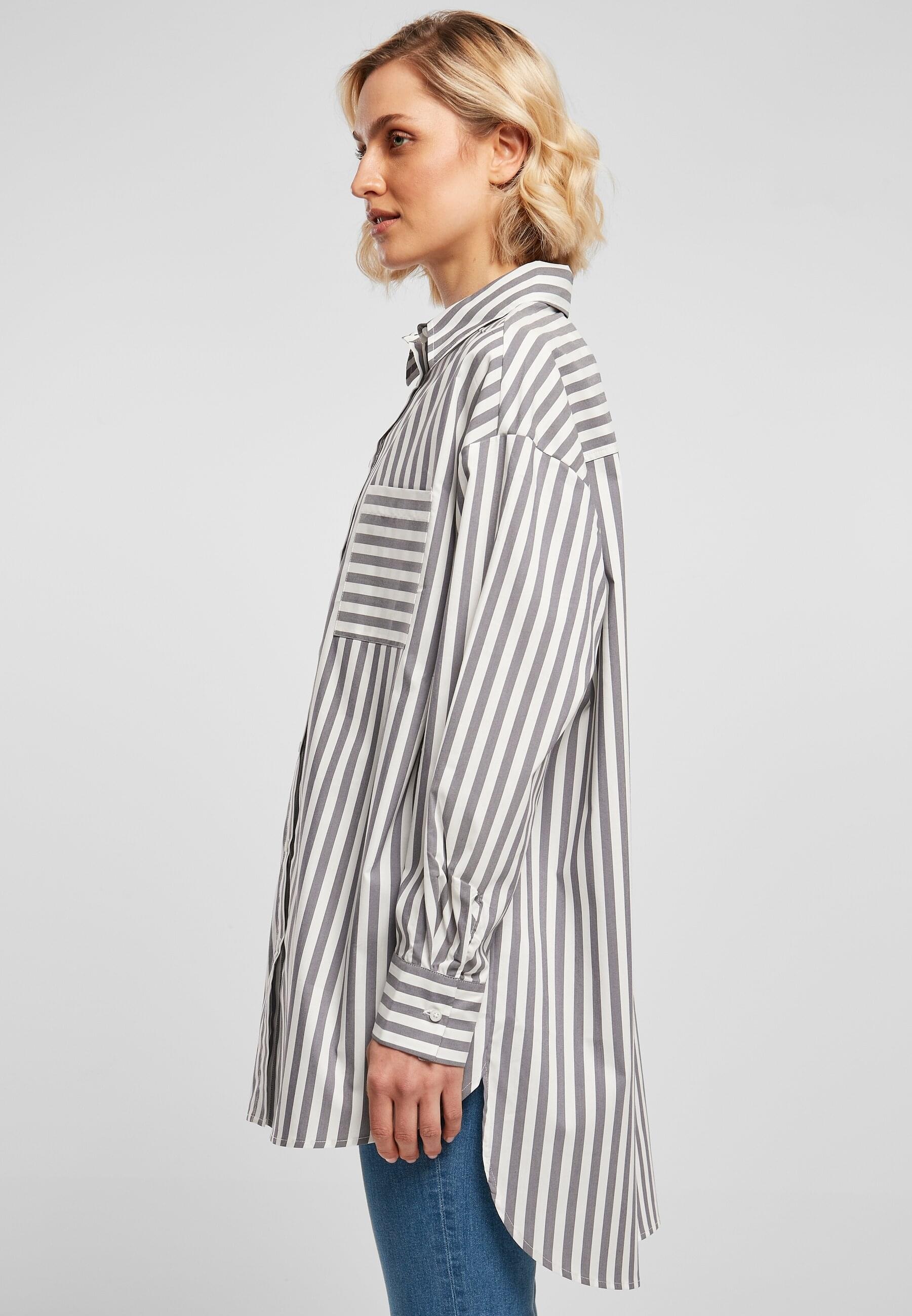 URBAN CLASSICS Klassische Bluse »Urban Classics Damen Ladies Oversized Stripe Shirt«