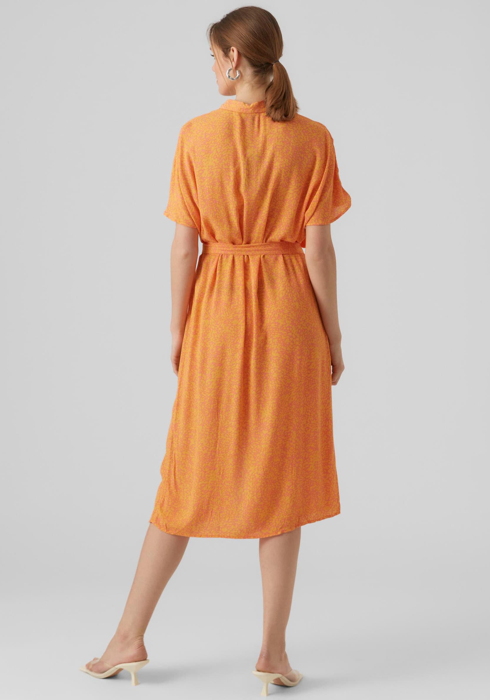 Vero Moda Hemdblusenkleid »VMMENNY SS CALF SHIRT DRESS WVN GA«