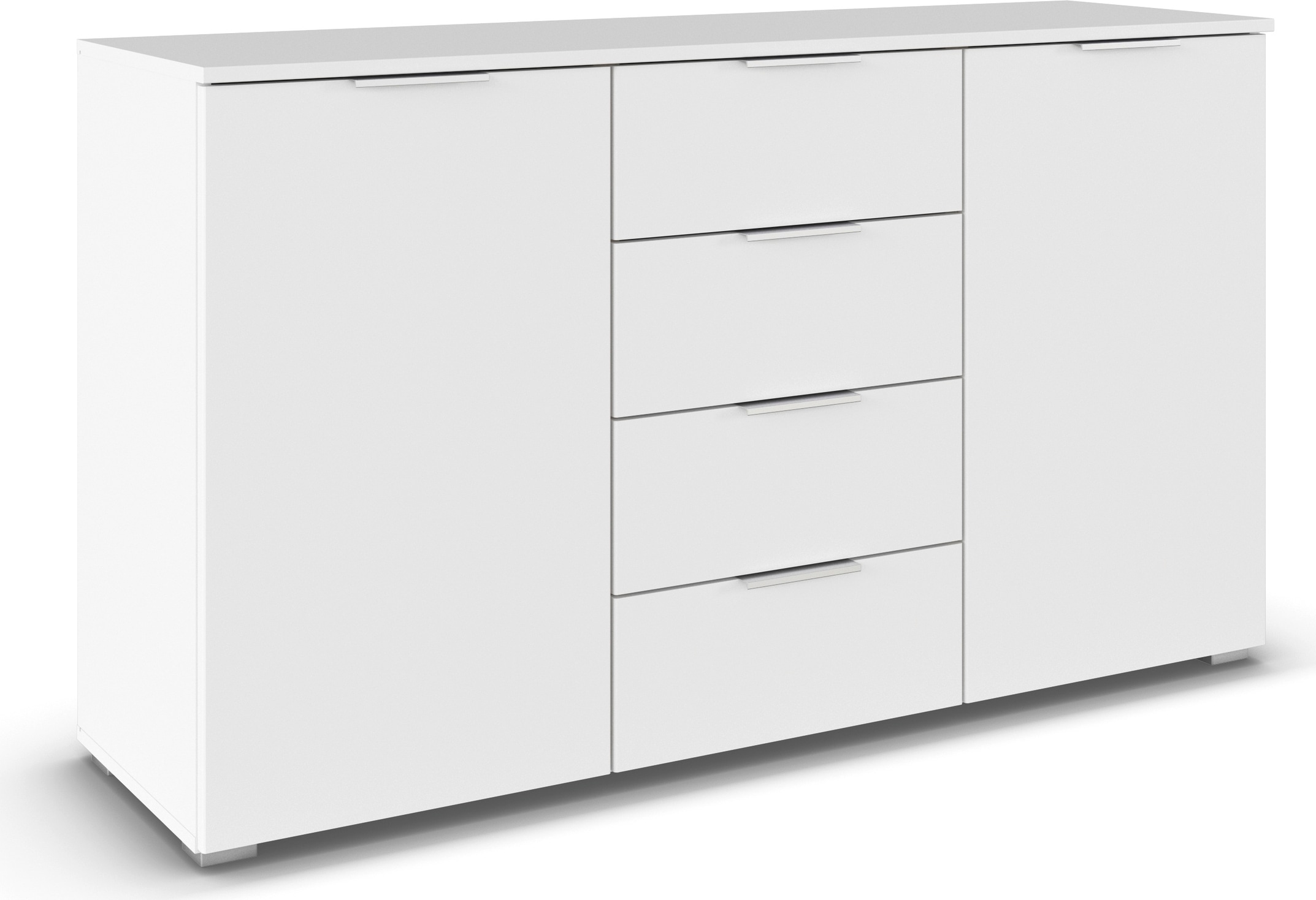 rauch Kommode »Sideboard Kombikommode Schubladenkommode AGORDO«, Breite 140 cm mit 4 Schubkästen und 2 Türen, inkl. 3er-Set Filzboxen