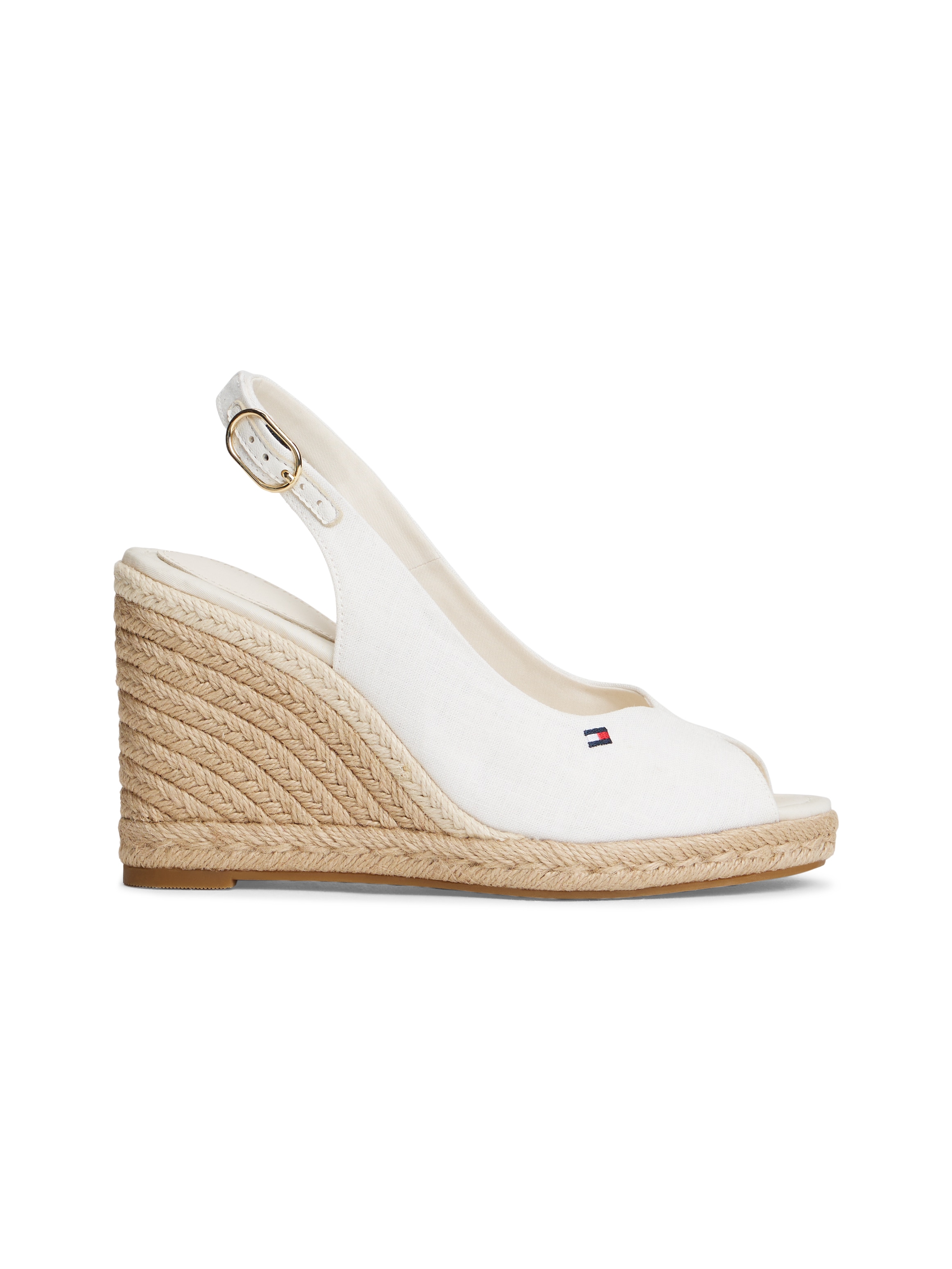 Tommy Hilfiger High-Heel-Sandalette »FLAG HIGH WEDGE ESPAD SLINGBACK«  Keilsandalette, Sommerschuh mit verstellbarer Schnalle