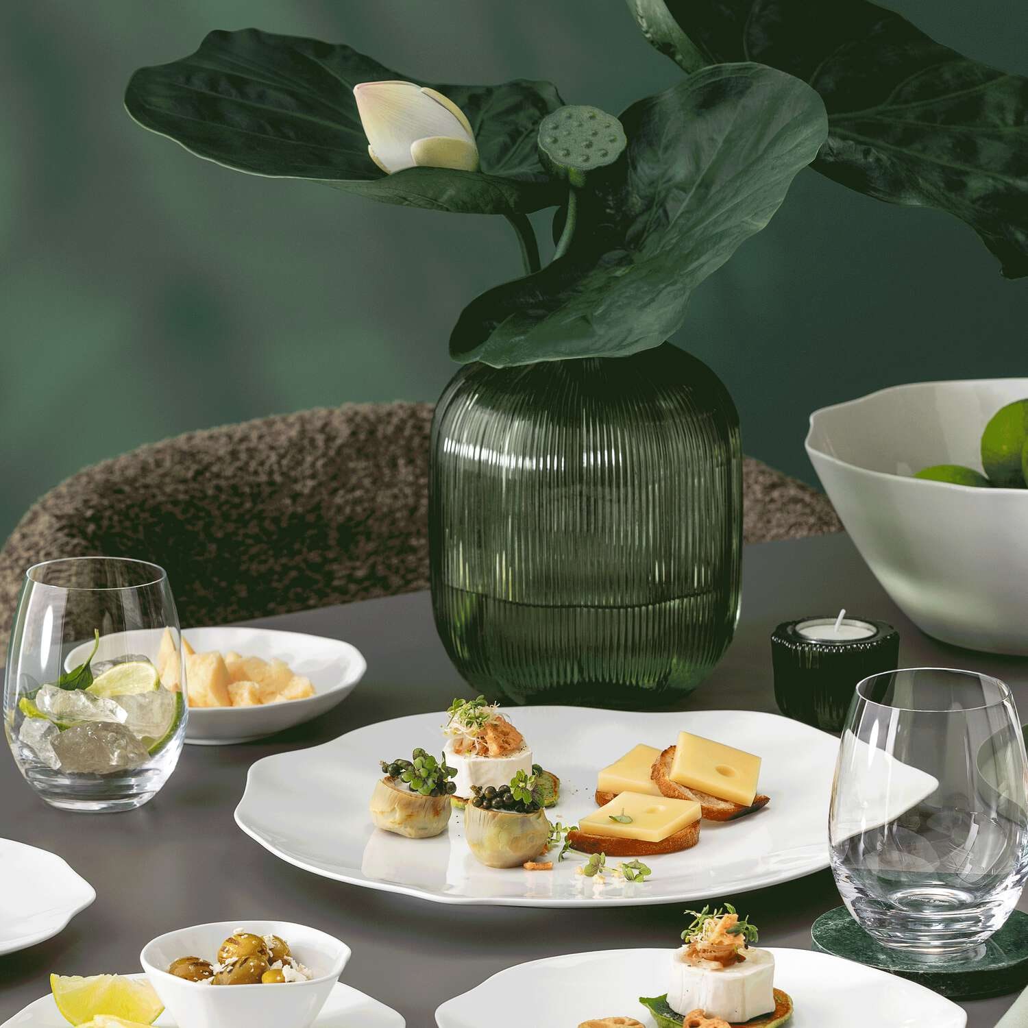Villeroy & Boch Servierplatte »Gourmetteller Pura ø 32,1 cm weiß« Spülmaschinenfest, Mikrowellensicher