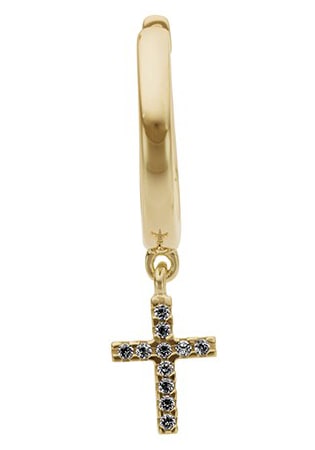 Firetti Single-Creole »Schmuck Geschenk Gold 333 Ohrschmuck einzeln Kreuz«, mit Brillant -...