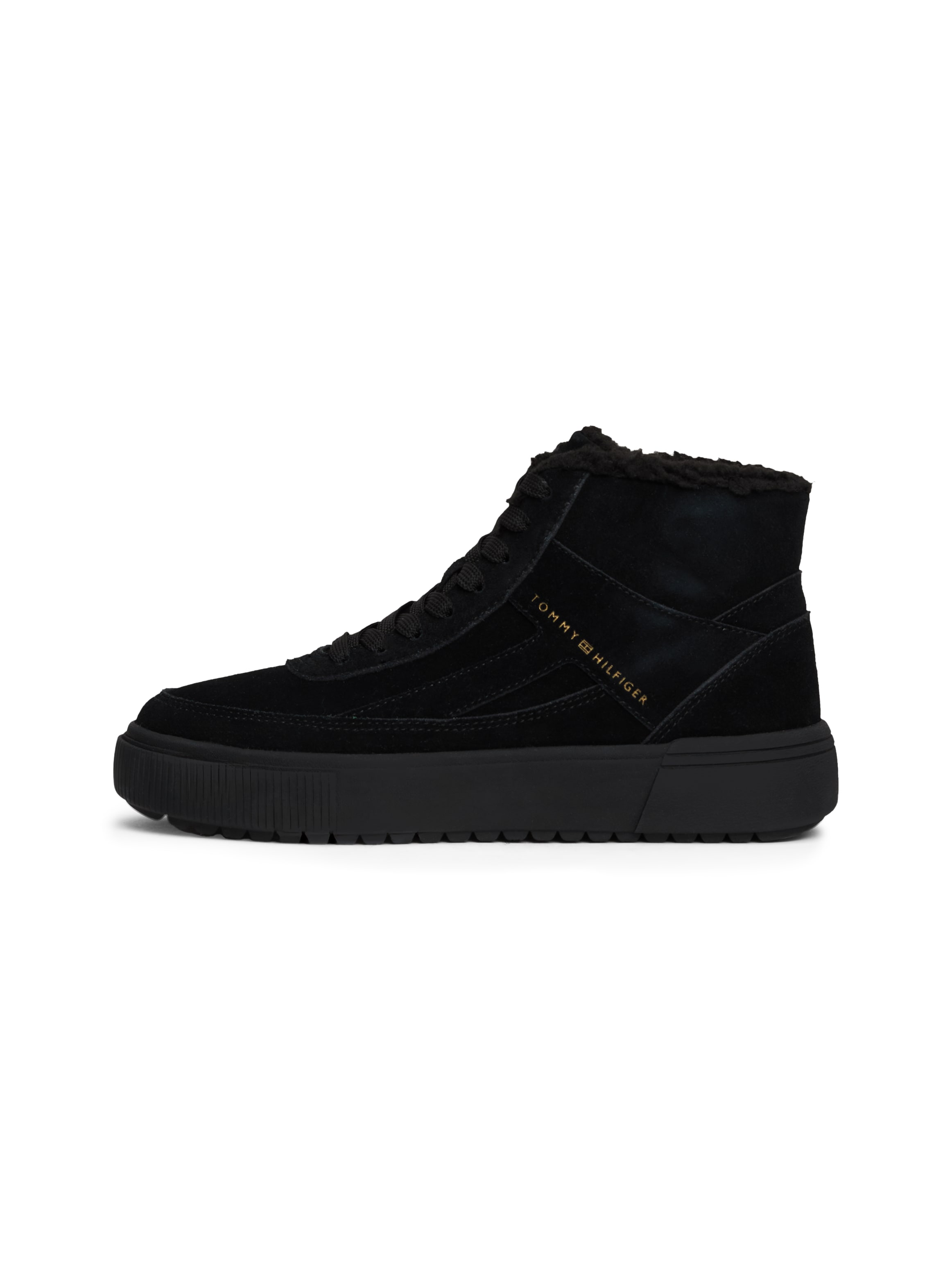 Tommy Hilfiger Winterboots »SUEDE VULC WINTER SNEAKER HI«, High-Top Sneaker, Schnürboots, Stiefelette mit seitlichem Logo